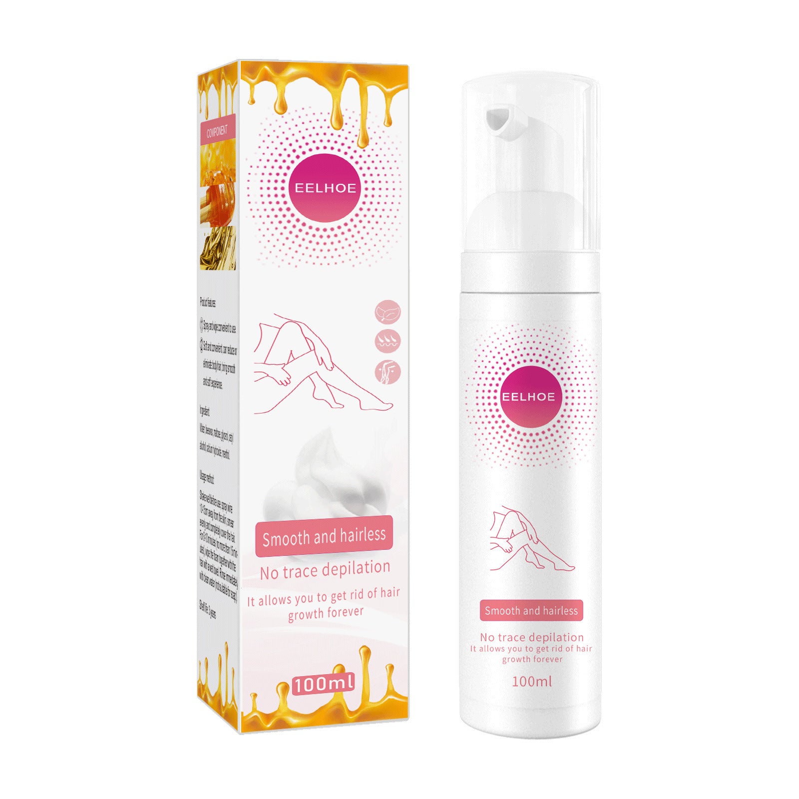 EELHOE Honey Spray depilation Hair Removal Spray Removes All Over The Body 100ml 1pc EELHOE COSMETICS