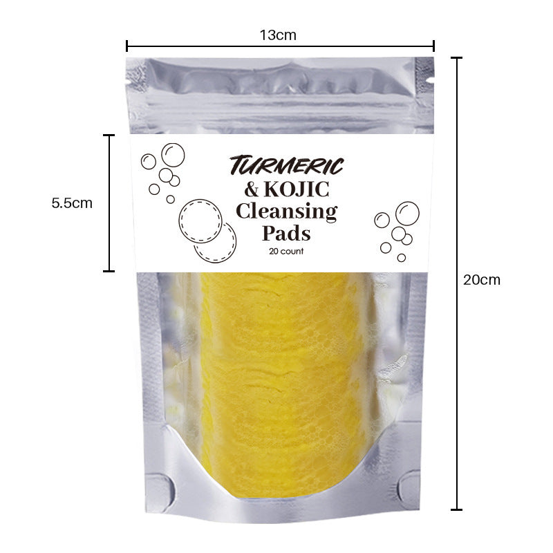 Turmeric Exfoliating Cleansing Pads Compressed Facial Sponges Skin Care Tools For Face Clogged Pores Excess Oil Cleansing EELHOE COSMETICS