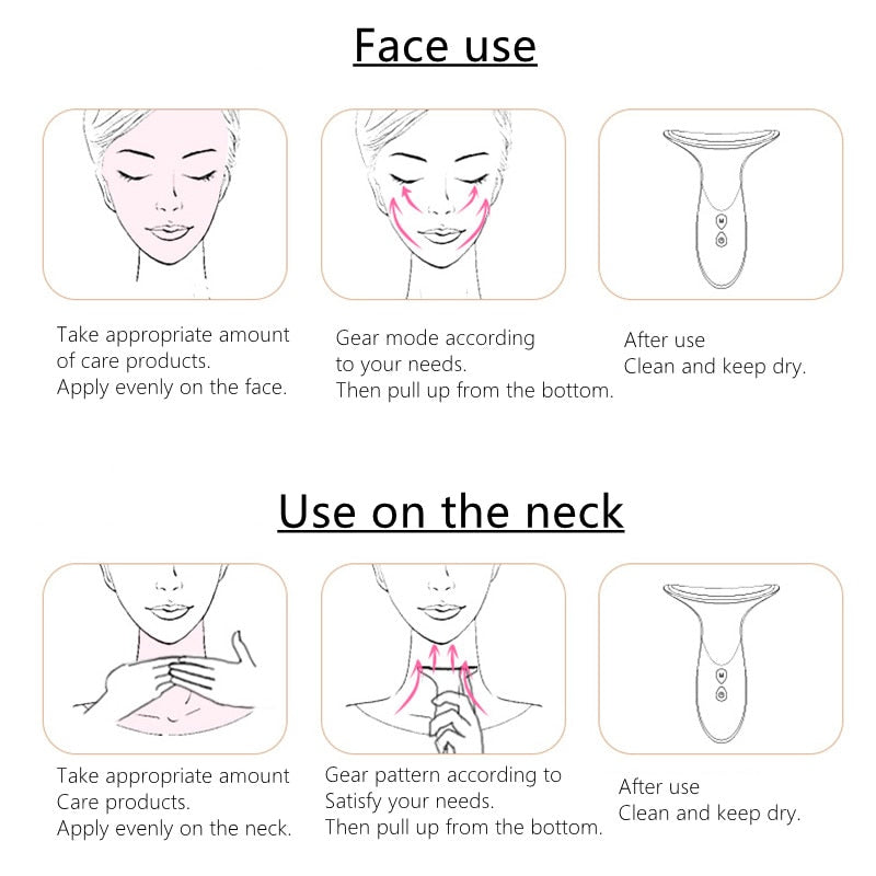 EELHOE Neck Massager – Ultrasonic Color Light Skin Rejuvenation Device EELHOE COSMETICS