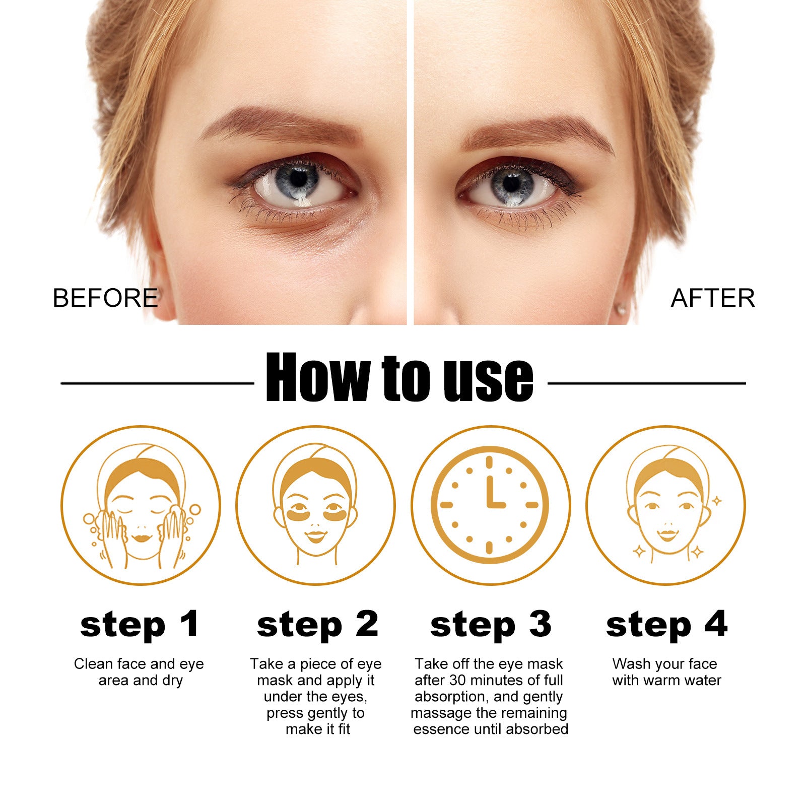 EELHOE 24k Gold & Collagen Eye Mask – Skin-Smoothing & Firming EELHOE COSMETICS