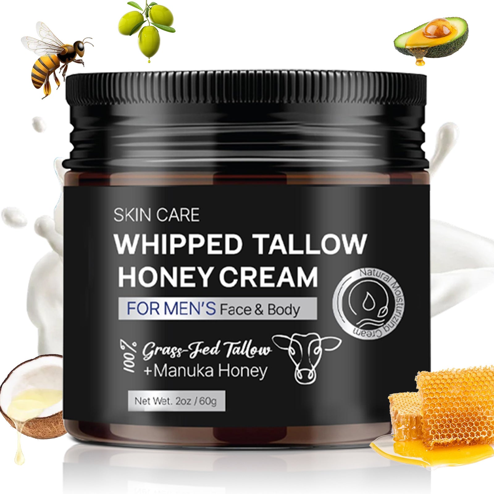EELHOE Beef Tallow Honey & Avocado Facial Moisturizing Cream – Deep Hydration & Nourishment EELHOE COSMETICS