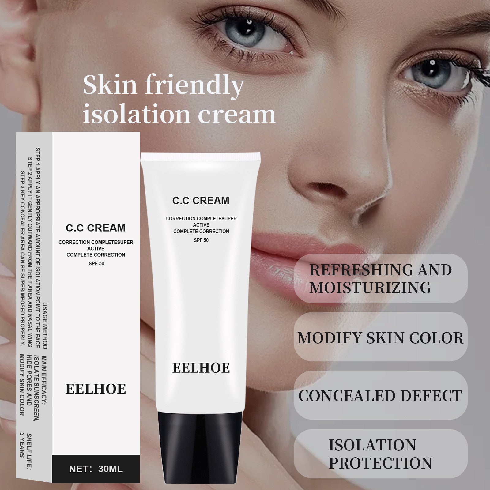 Eelhoe Makeup Primer Natural Ivory White Soft Before Makeup EELHOE COSMETICS
