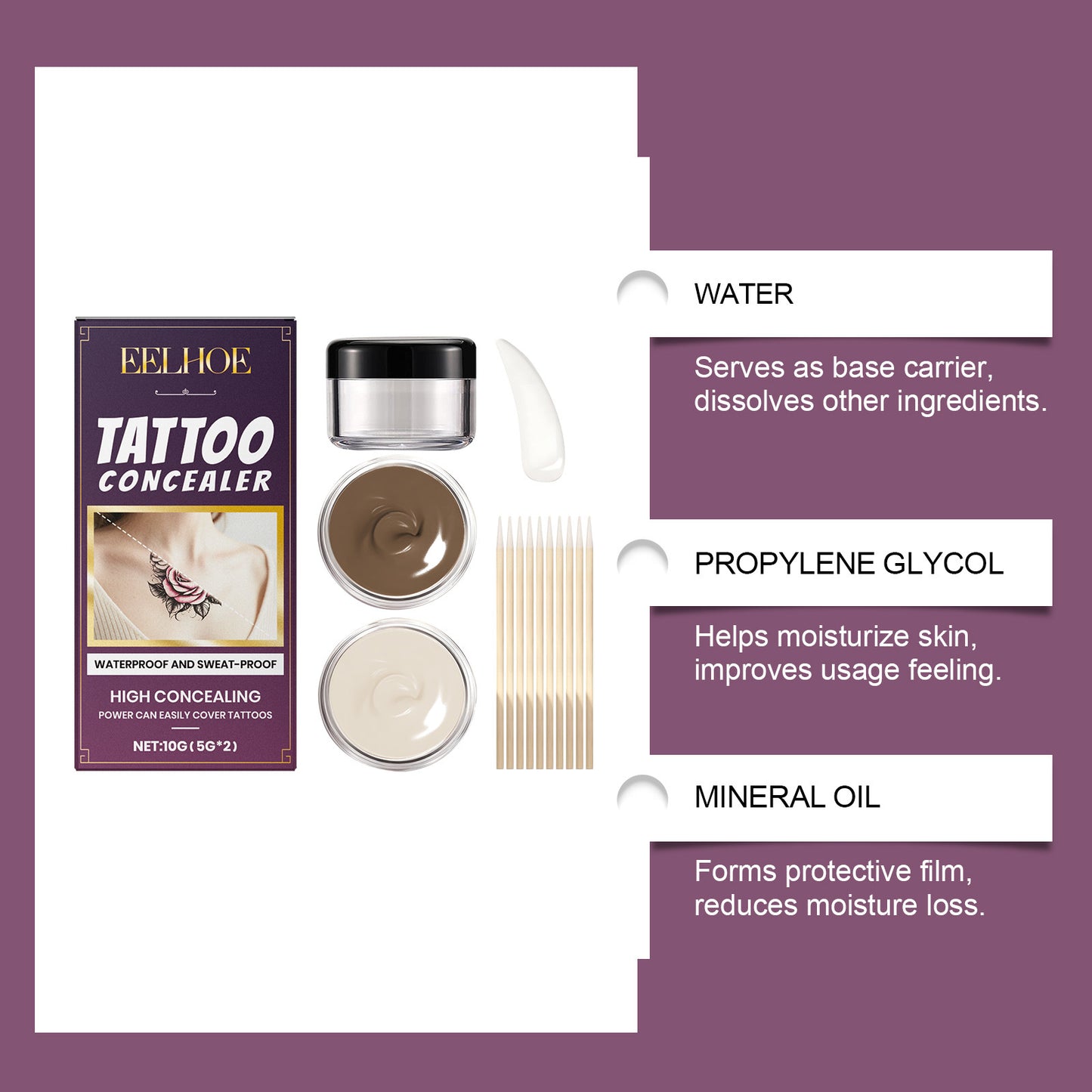 EELHOE Tattoo Concealer Suit – Full Coverage Waterproof Tattoo Cover Kit EELHOE COSMETICS