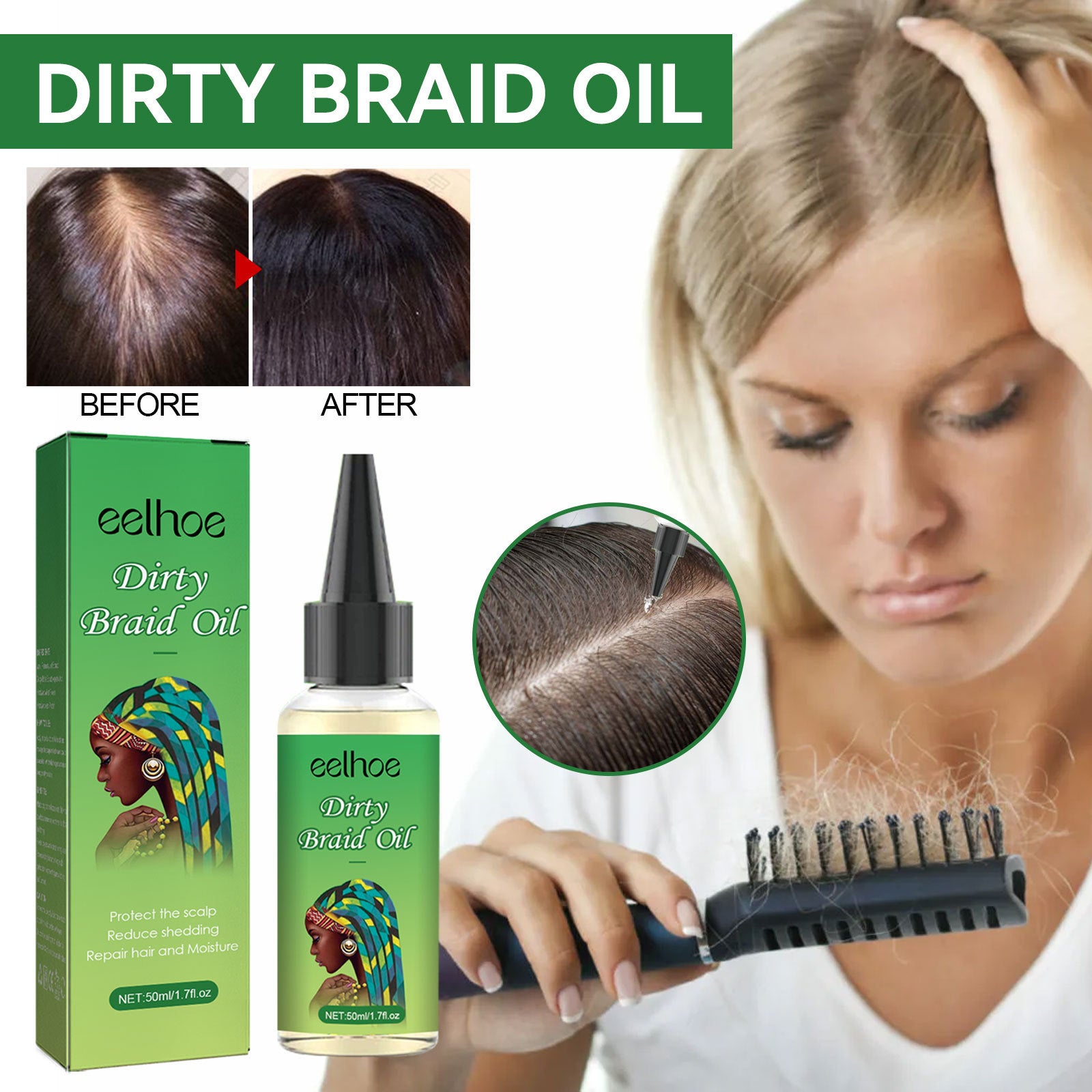 EELHOE Anti-hair Loss Repair And Dirty braid Hair Oil EELHOE COSMETICS