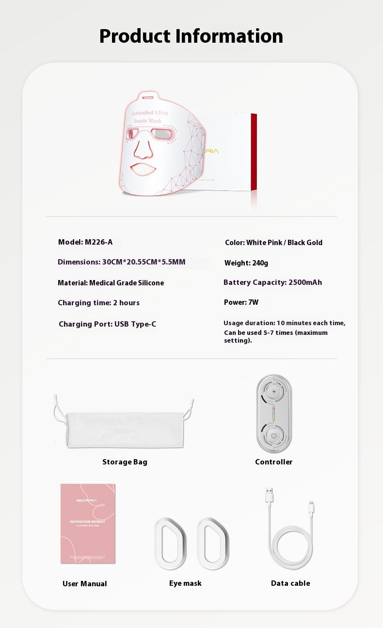 EELHOE LED Quadruple Red Light Facial Beauty Mask Instrument