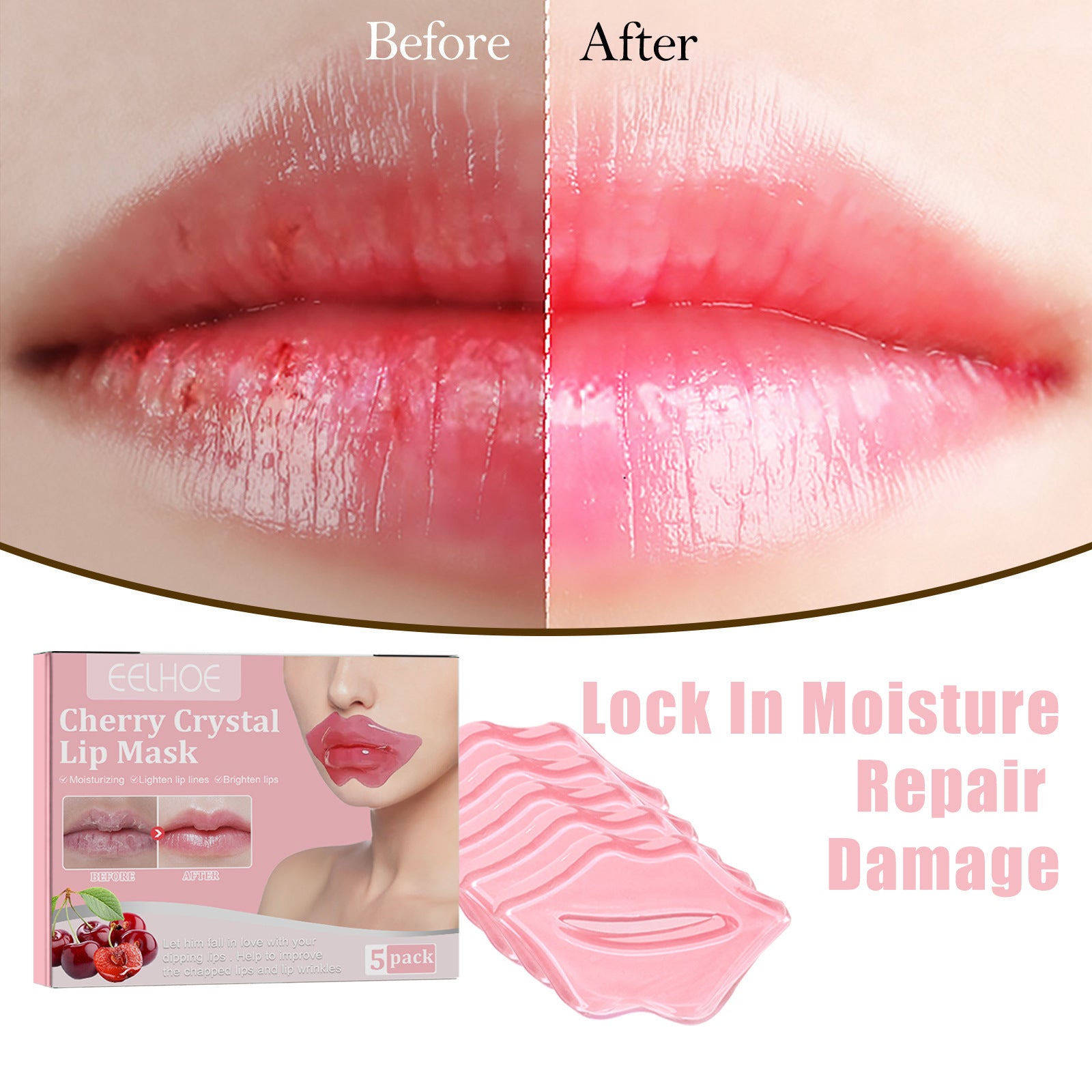 Eelhoe Cherry Crystal Lip Balm Fade Lip Lines Hydrating Moisturizing And Nourishing EELHOE COSMETICS