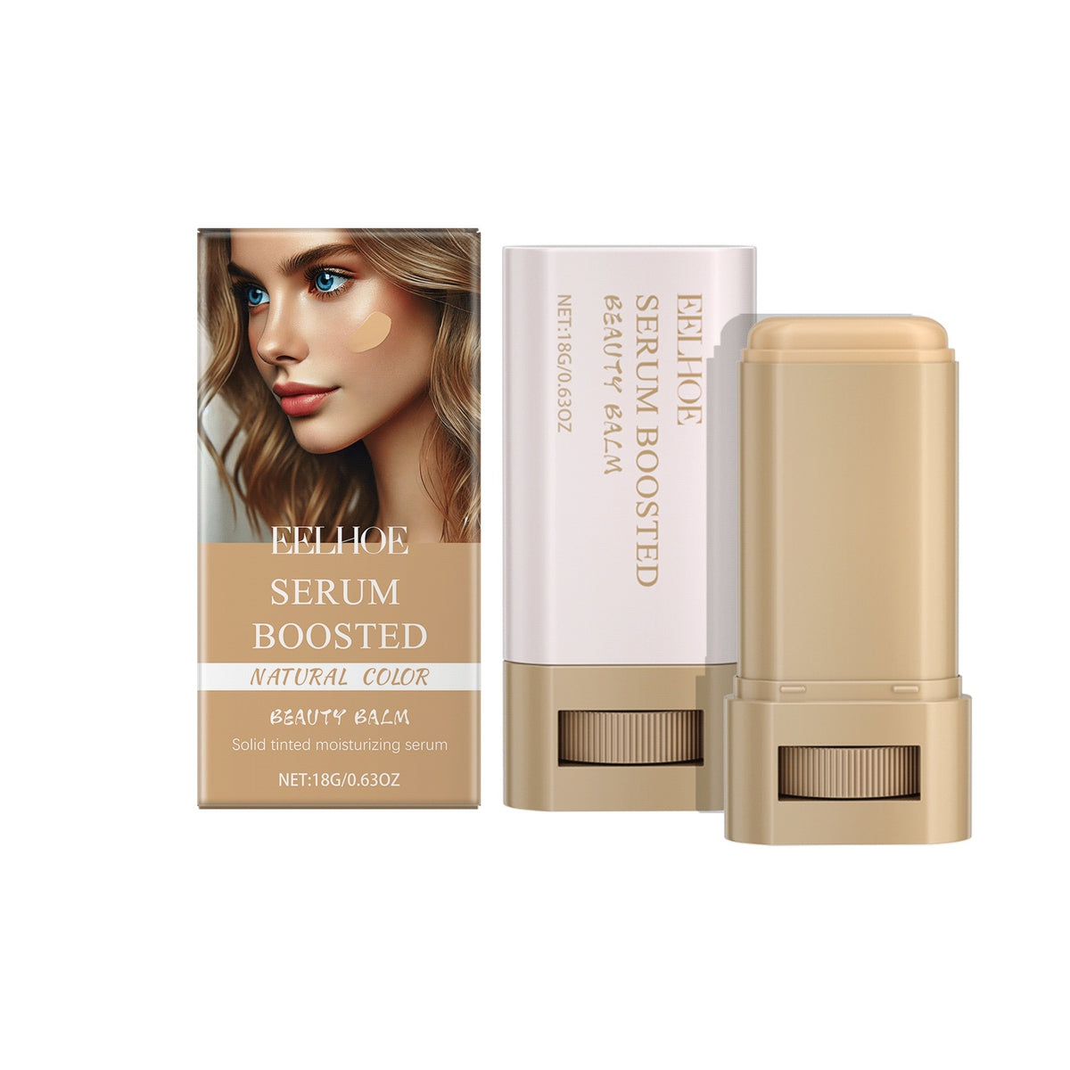 Moisturizing Foundation Stick – Hydrating Coverage Natural color EELHOE COSMETICS