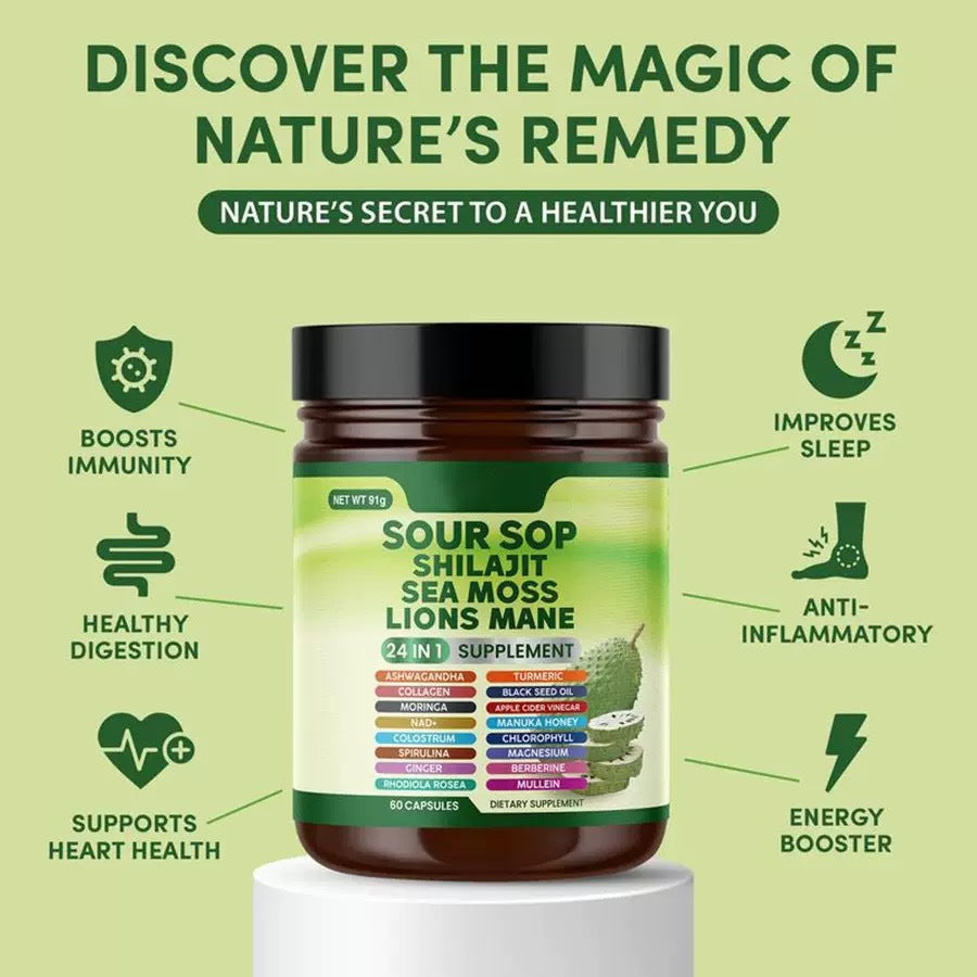 24-in-1 Superfood & Wellness Supplement Capsules – 60 Pieces EELHOE COSMETICS