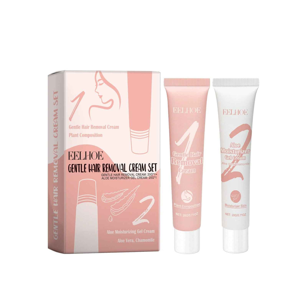 Hair Removal and Moisturising Care in One Set Depilatory Cream Suit EELHOE COSMETICS