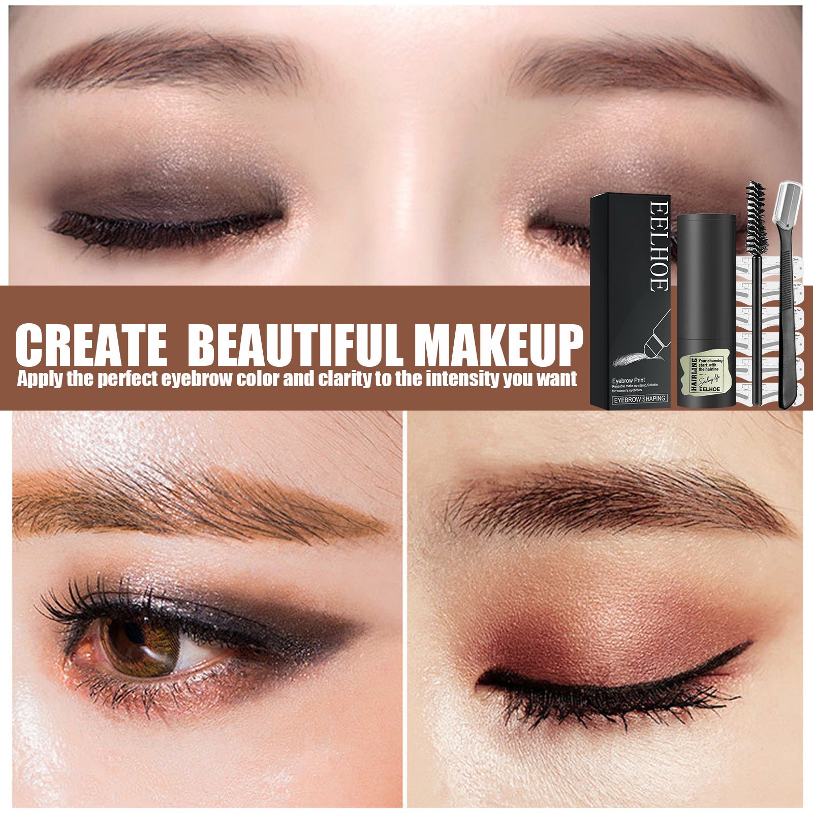 EELHOE Eyebrow Print Set Natural Quick Eyebrow Stencil Makeup EELHOE COSMETICS