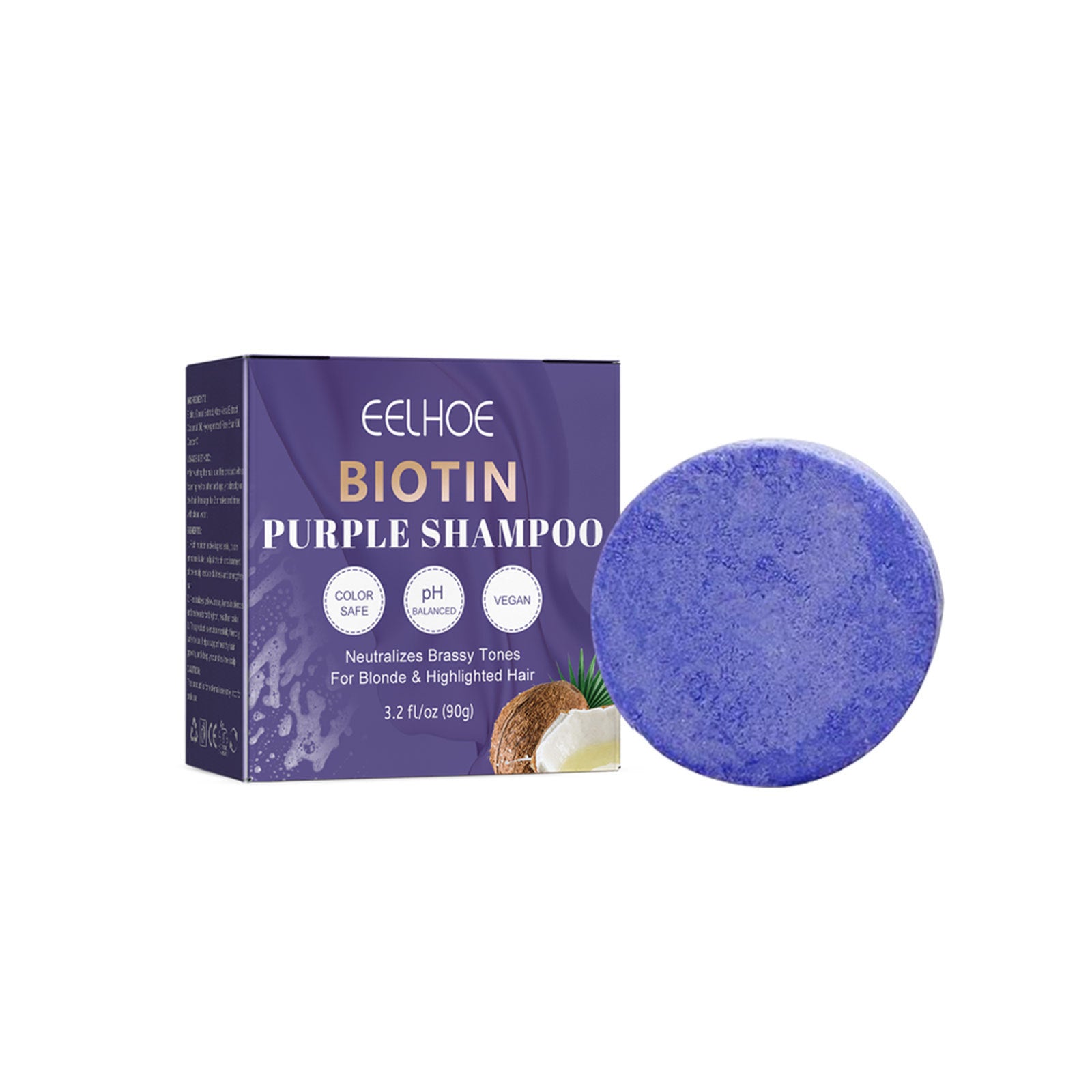 Eelhoe Biotin Purple Shampoo Soap – Scalp Cleansing & Hair Repair for Vibrant, Healthy Hair 90g EELHOE COSMETICS