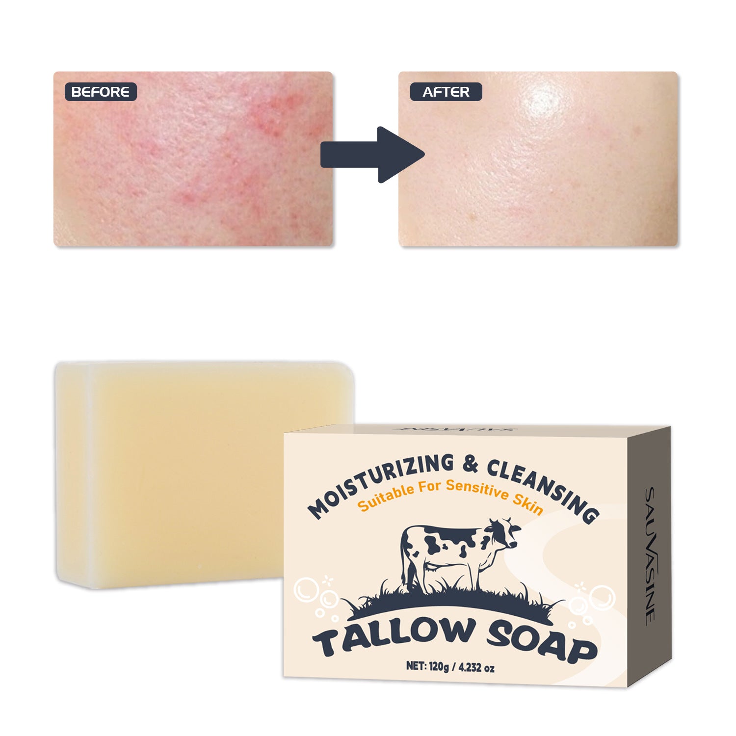 EELHOE Tallow Soap – Moisturizing & Brightening 120g EELHOE COSMETICS