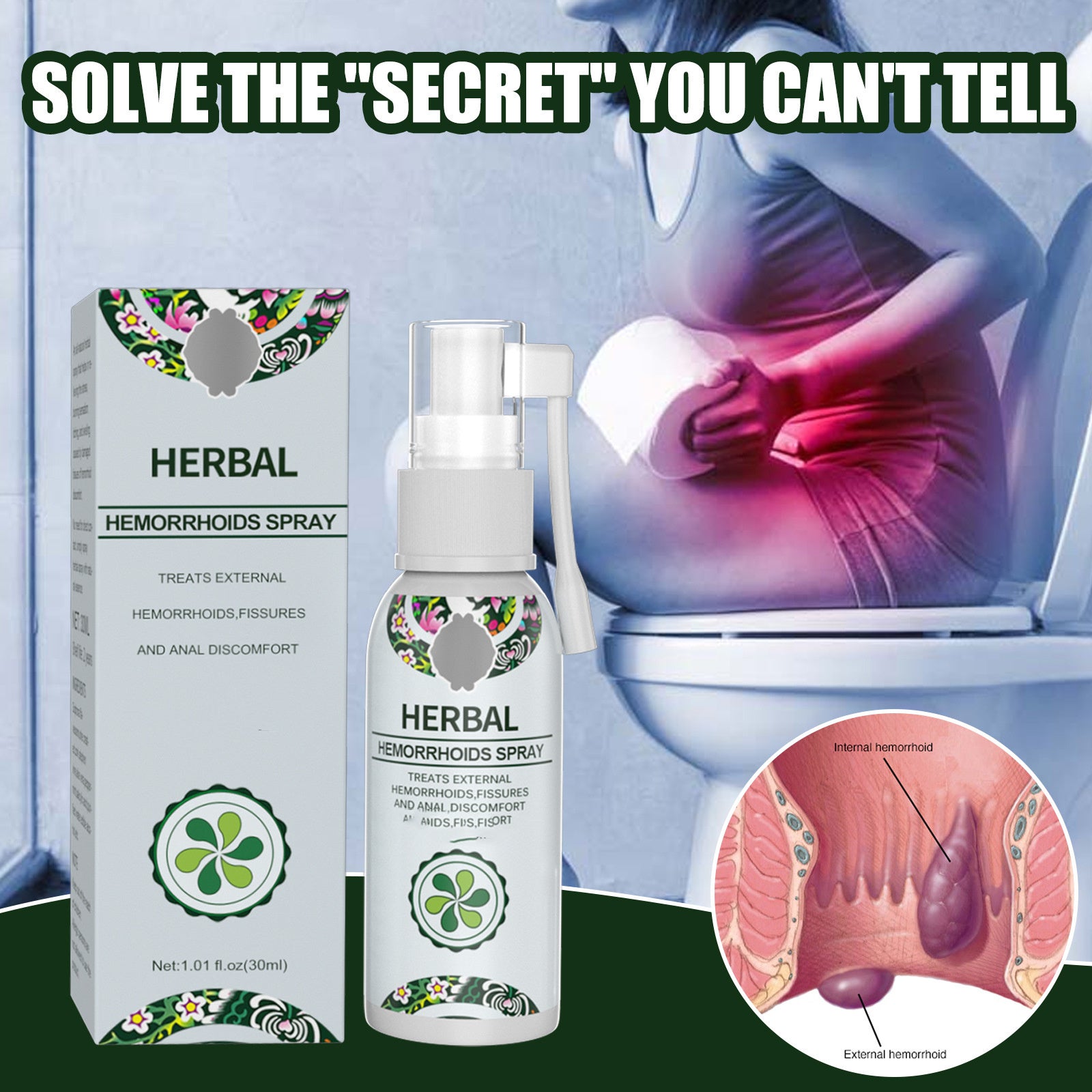 Eelhoe Natural Herbal Hemorrhoid Relief Spray – Fast and Effective Comfort EELHOE COSMETICS