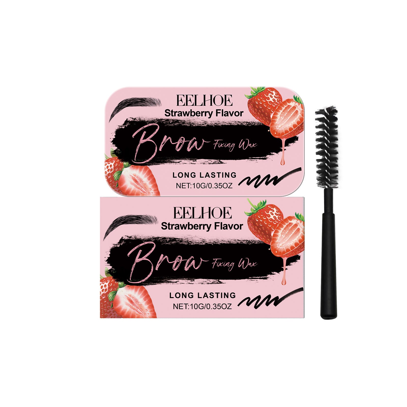 EELHOE Eyebrow Modeling Wax Three-dimensional Eyebrow Shaping Lasting Makeup Natural Eyebrow Hair Styling Cream Strawberry Eyebrow Brush EELHOE COSMETICS