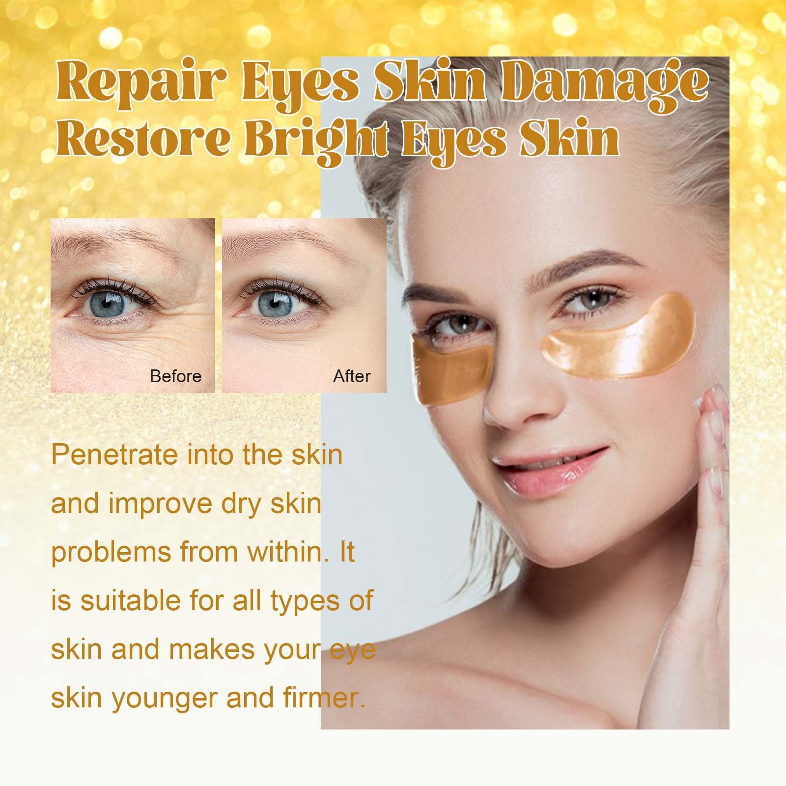 EELHOE 24K Gold Eye mask Moisturizing And Improving 60pcs EELHOE COSMETICS