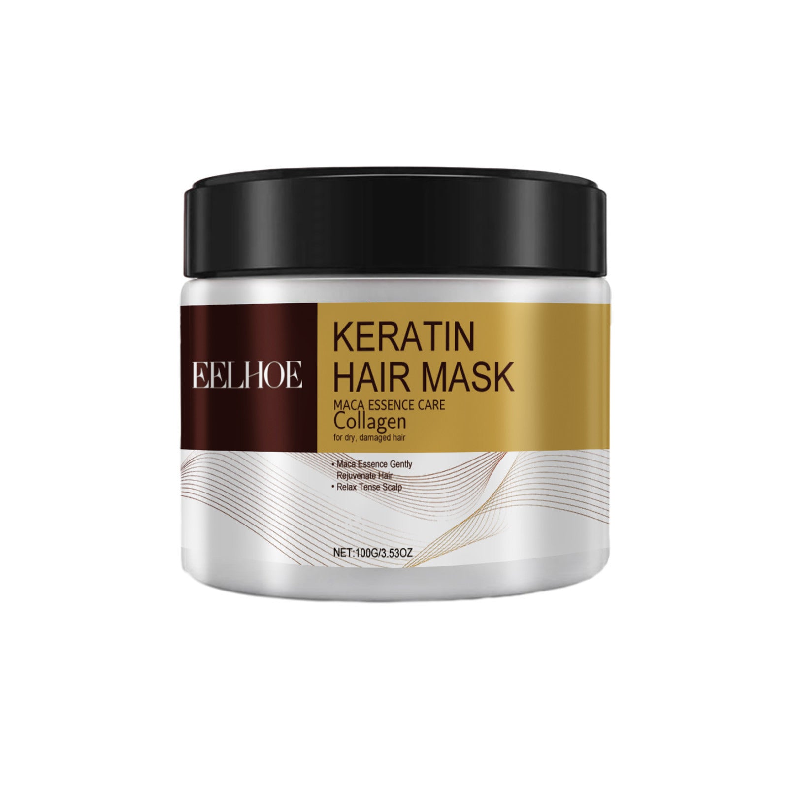 EELHOE Collagen Keratin Hair Mask Deep Moisturizing Repair Damaged Hair Anti-drying Split Knot Anti-hair Loss 100g EELHOE COSMETICS