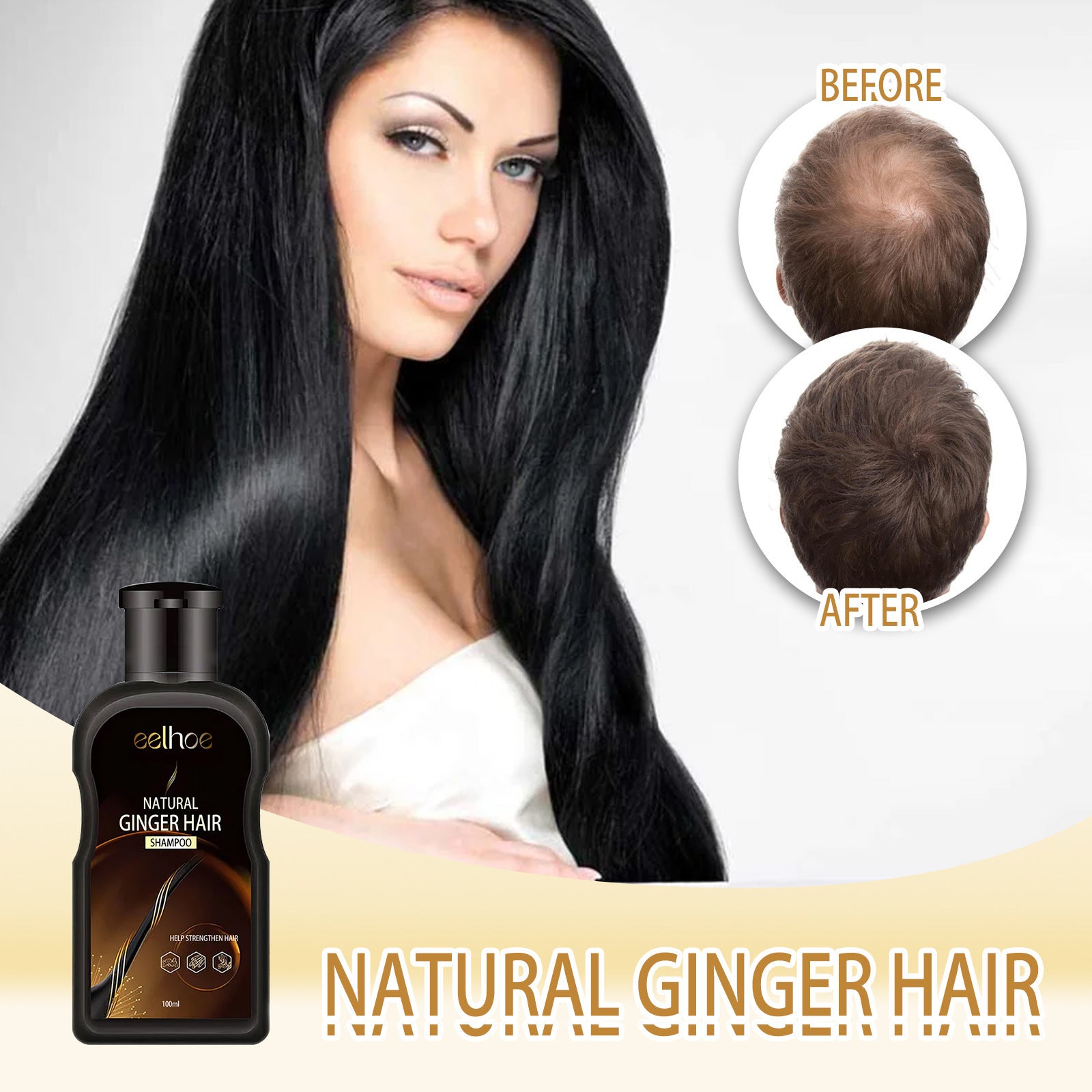 EELHOE Lemon & Ginger Conditioning Shampoo Mild Cleaning Anti-drop EELHOE COSMETICS