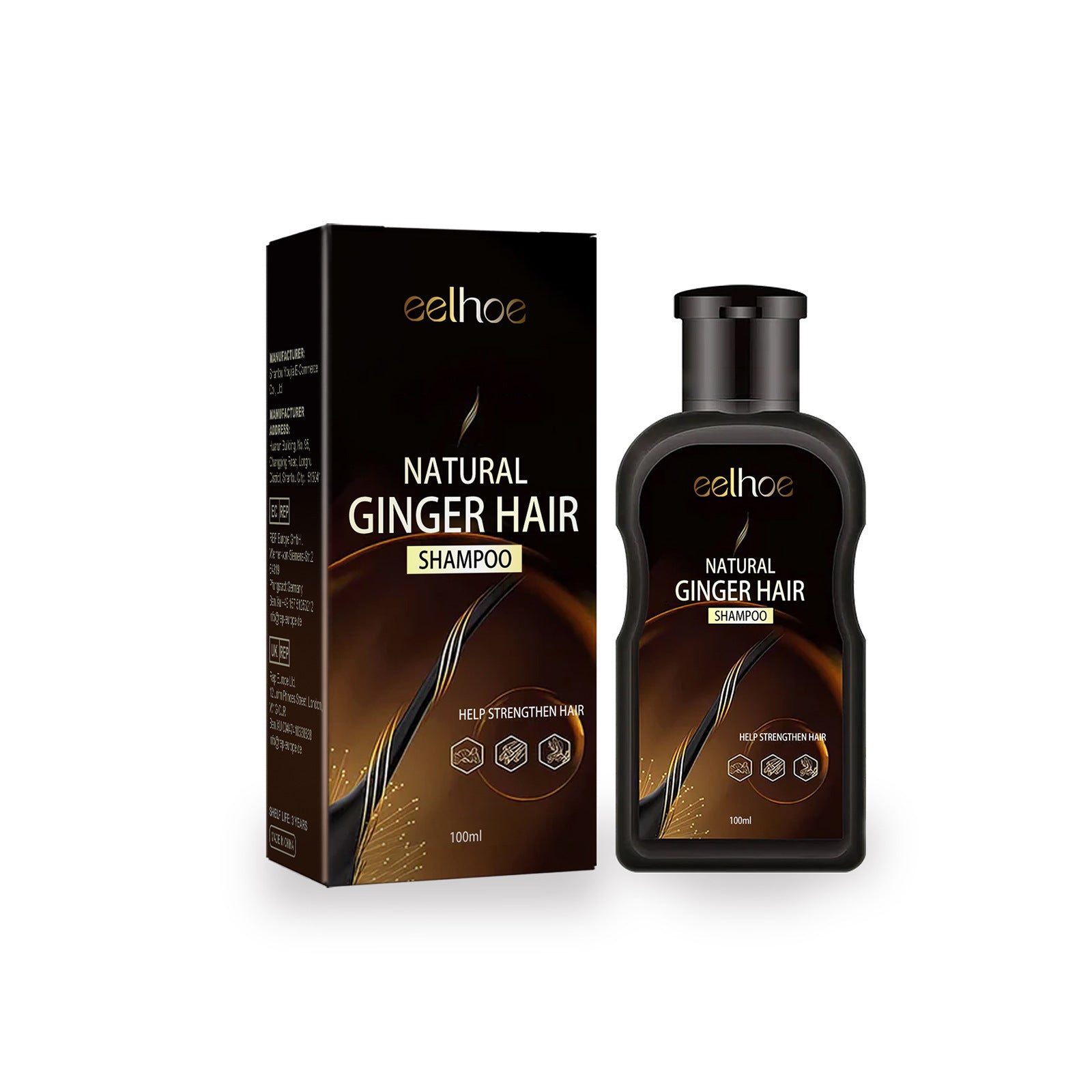 EELHOE Lemon & Ginger Conditioning Shampoo Mild Cleaning Anti-drop 100ml EELHOE COSMETICS