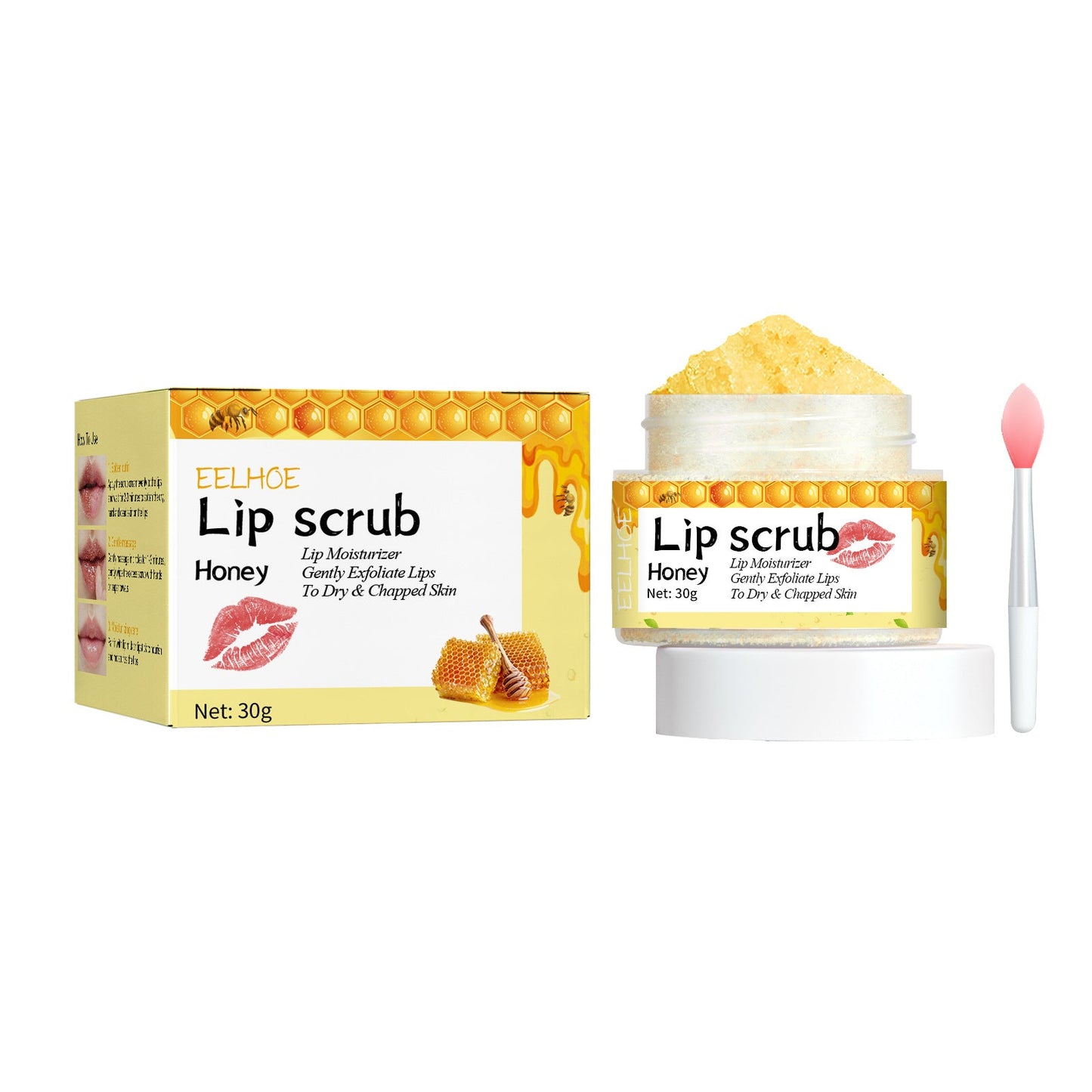 EELHOE Lip Scrub Exfoliating Anti-chapping Moisturizing and nourishing Honey Flavored EELHOE COSMETICS