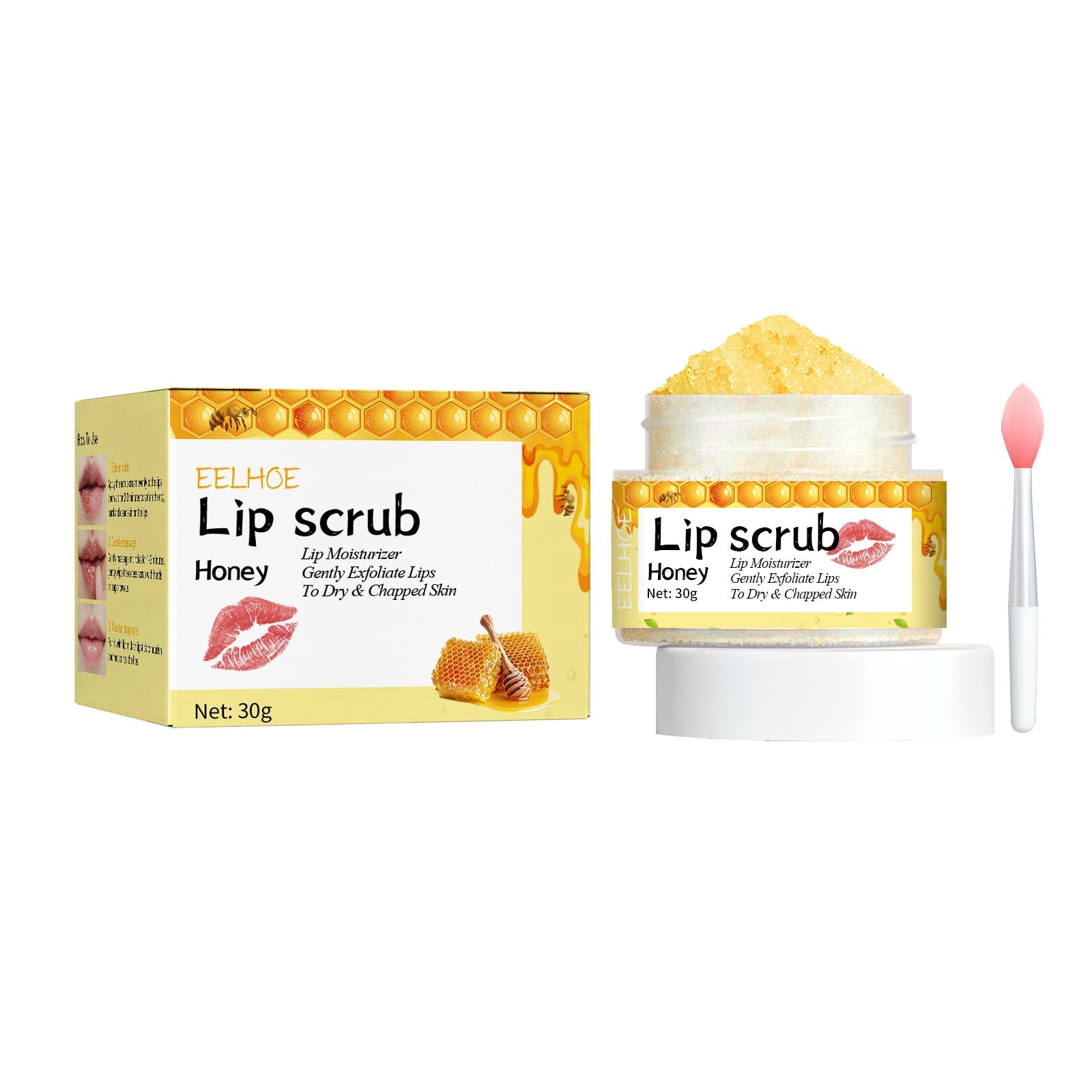 EELHOE Lip Scrub Exfoliating Anti-chapping Moisturizing and nourishing Honey Flavored EELHOE COSMETICS