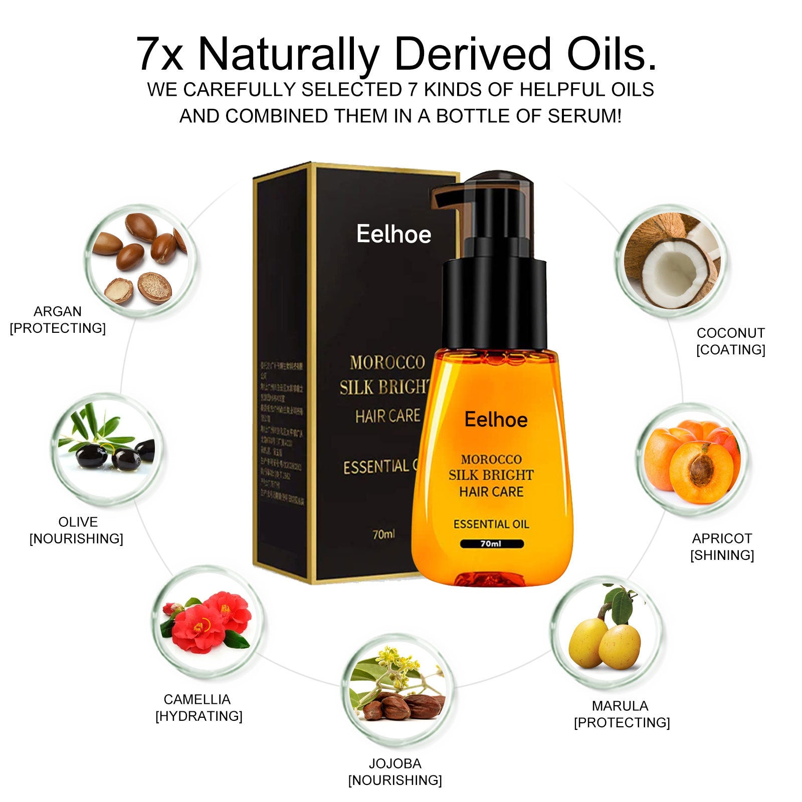 EELHOE Moroccan Argan oil Hair Smoothing Care Essential Oil EELHOE COSMETICS
