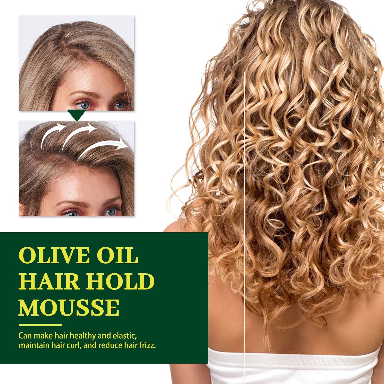 EELHOE Olive Oil Hair Styling Mousse Long-lasting Moisturizing Roll Shape Anti-frizz EELHOE COSMETICS