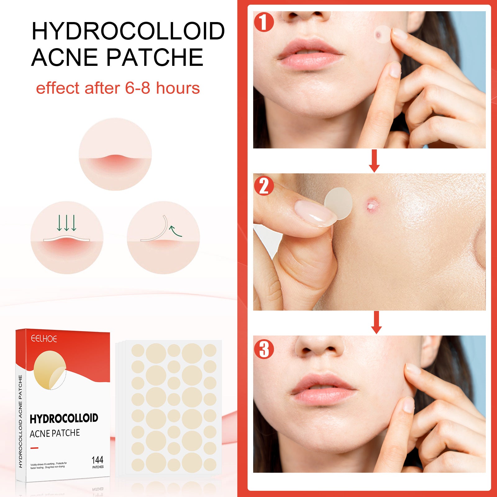 Eelhoe Patch Invisible Hydrocolloid Anti Acne for Makeup EELHOE COSMETICS