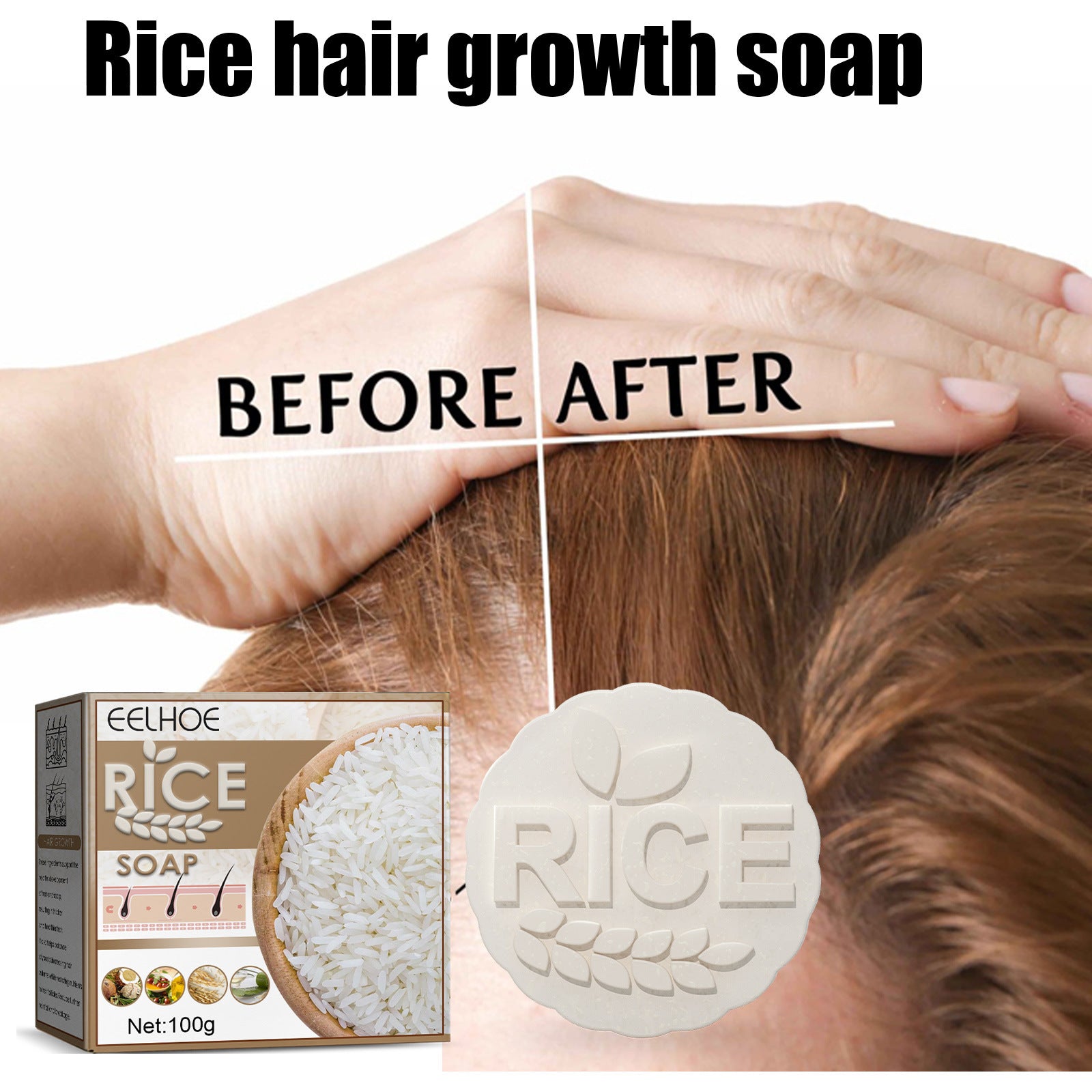 EELHOE Rice Hair Growth Anti-Dropping Shampoo Cleaning For Rice EELHOE COSMETICS