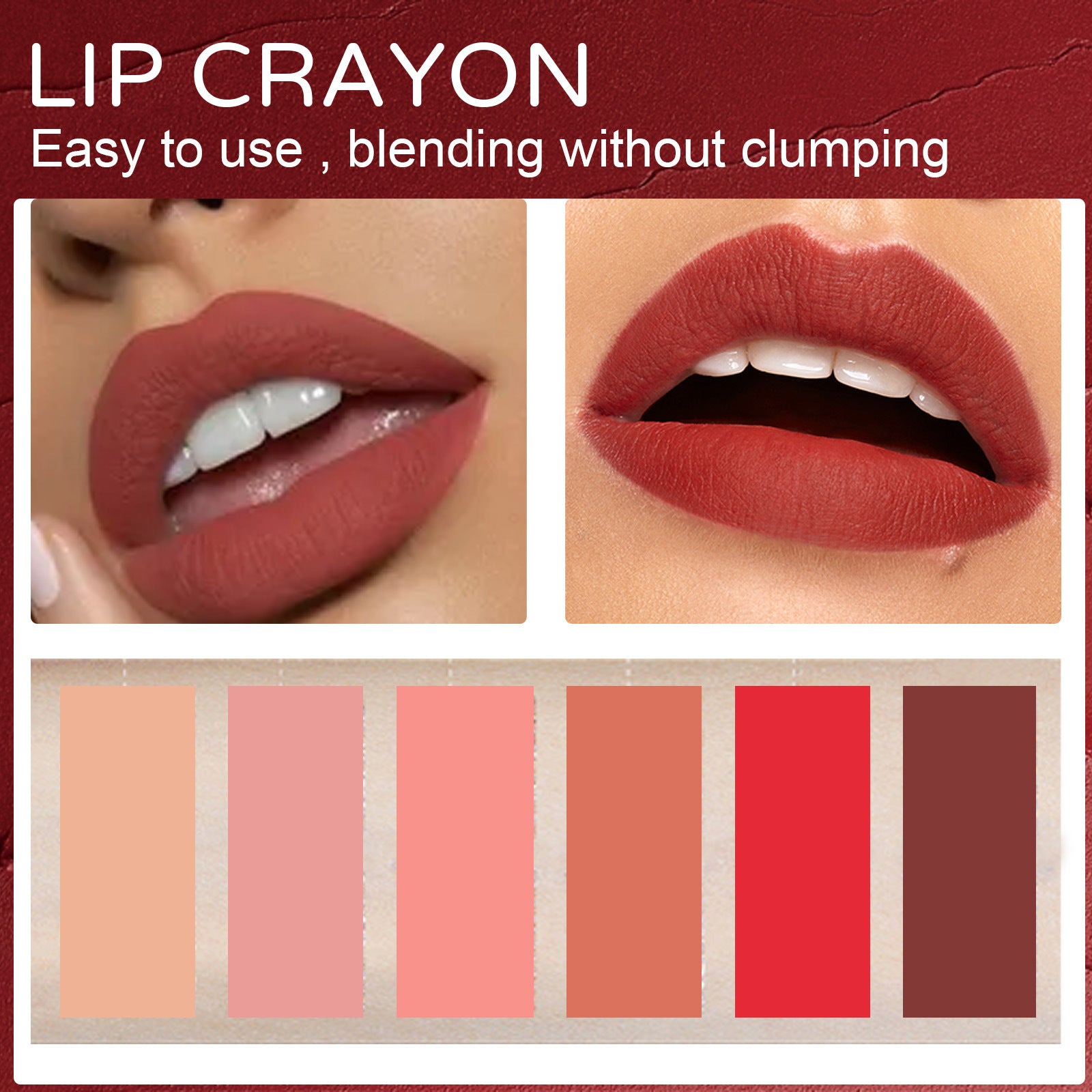 EELHOE Set 6-color Matte Lip Liner Outline Natural EELHOE COSMETICS