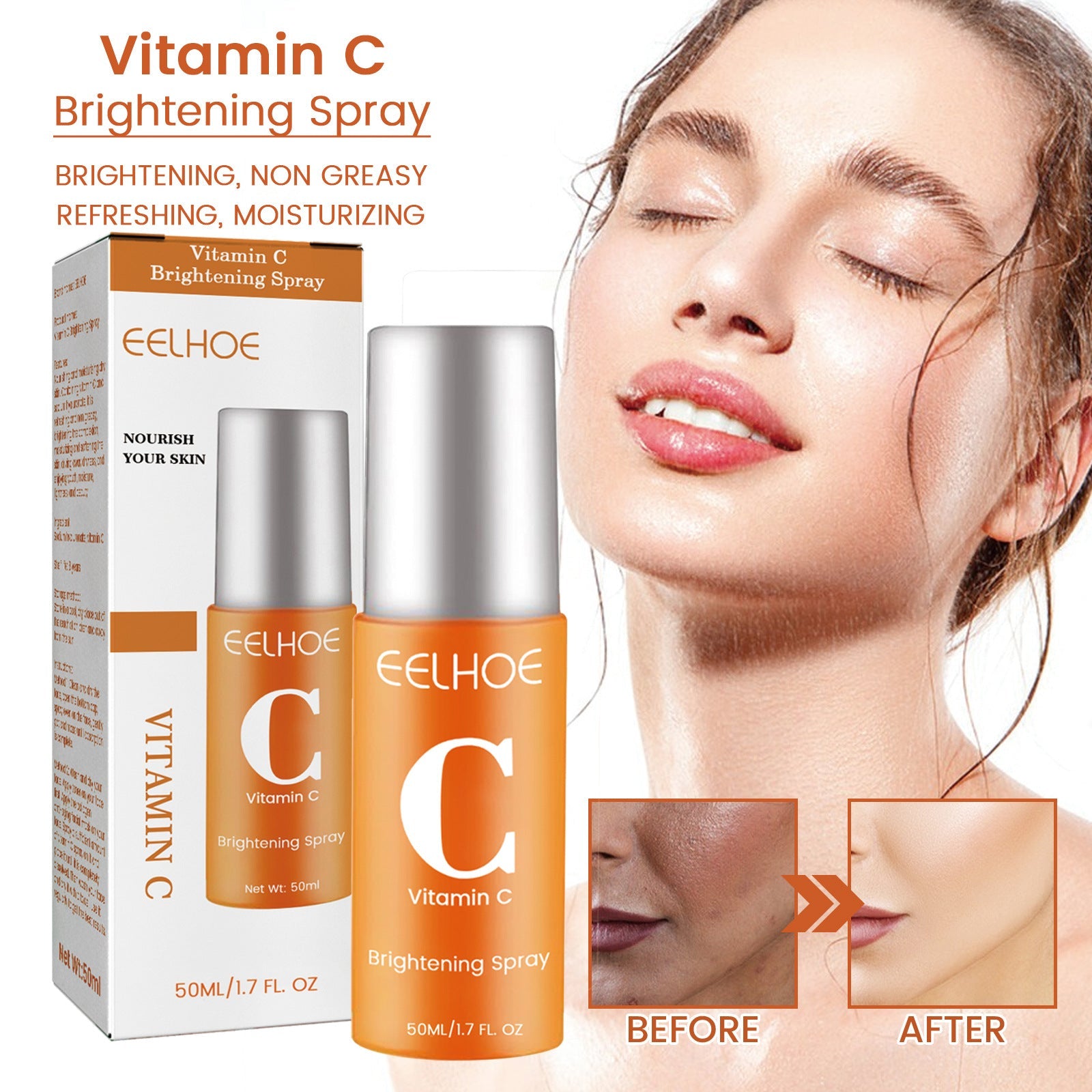 EELHOE Vitamin C Brightening Spray Skin Moisturizing And Fading Spray EELHOE COSMETICS