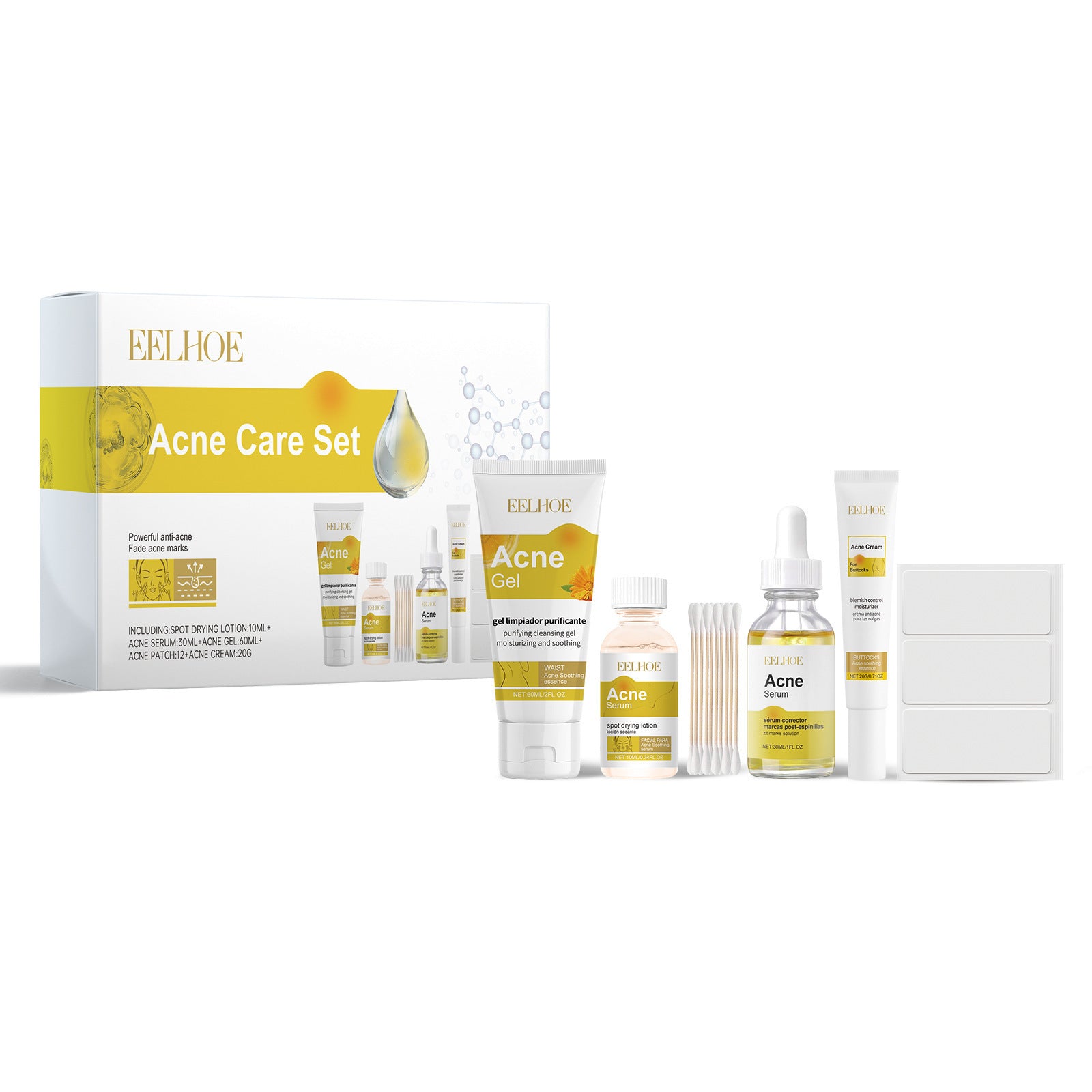 EELOE Acne Skin Skin Care Set Care Tender Acne Muscle Skin Care Set EELHOE COSMETICS