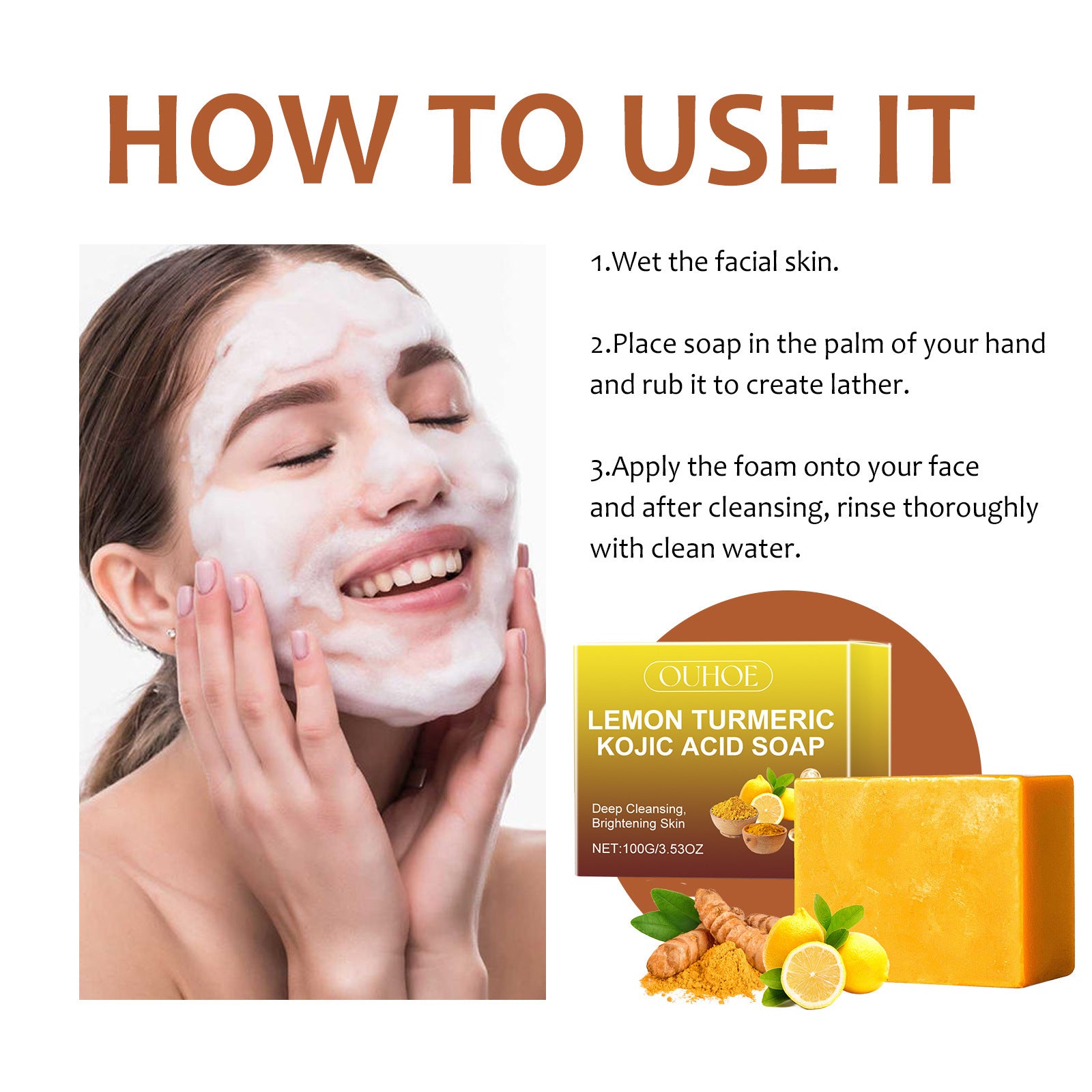 EELHOE Lemon Turmeric Kojic Acid Face Soap – Brightening and Nourishing Skincare EELHOE COSMETICS
