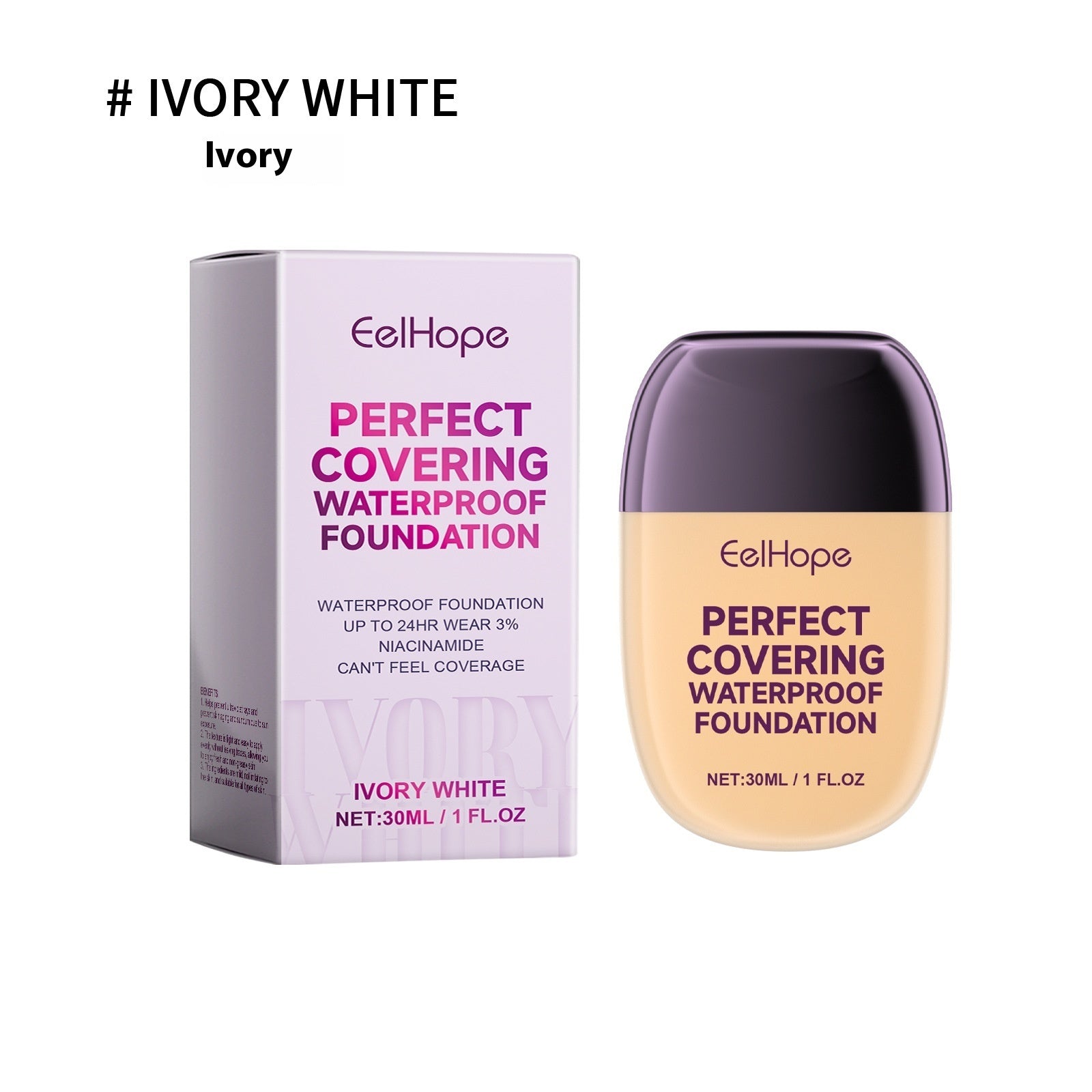 EELHOE Concealing Foundation Brightening Skin Color Without Ivory White 30ml EELHOE COSMETICS