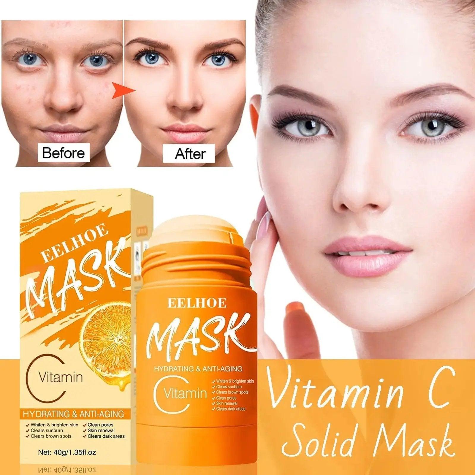EELHOE Facial Mask Stick Cleansing Bamboo Charcoal & Vitamin K Pigmentation Corrector Anti Blackheads shrink pores