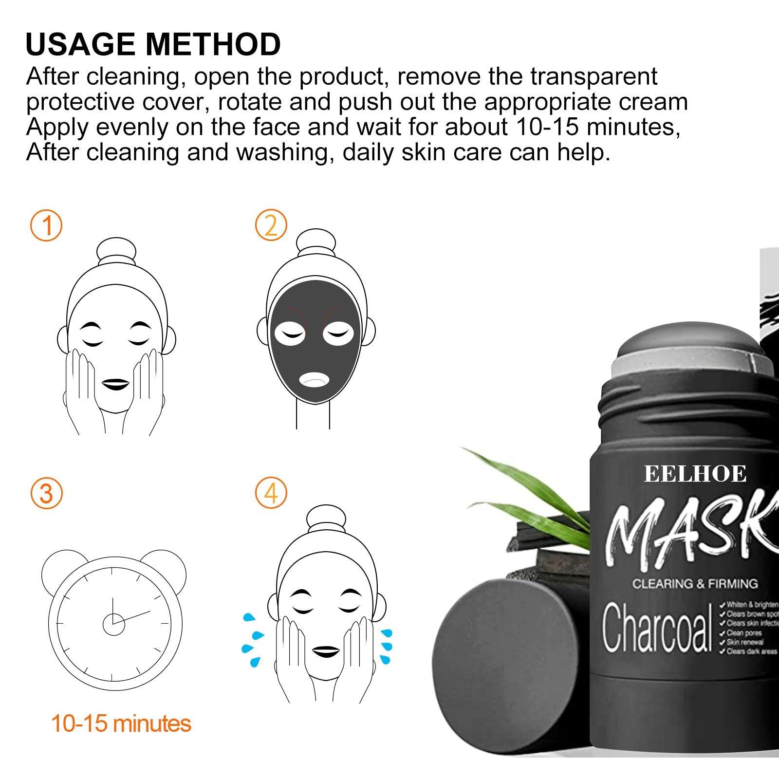 EELHOE Facial Mask Stick Cleansing Bamboo Charcoal & Vitamin K Pigmentation Corrector Anti Blackheads shrink pores