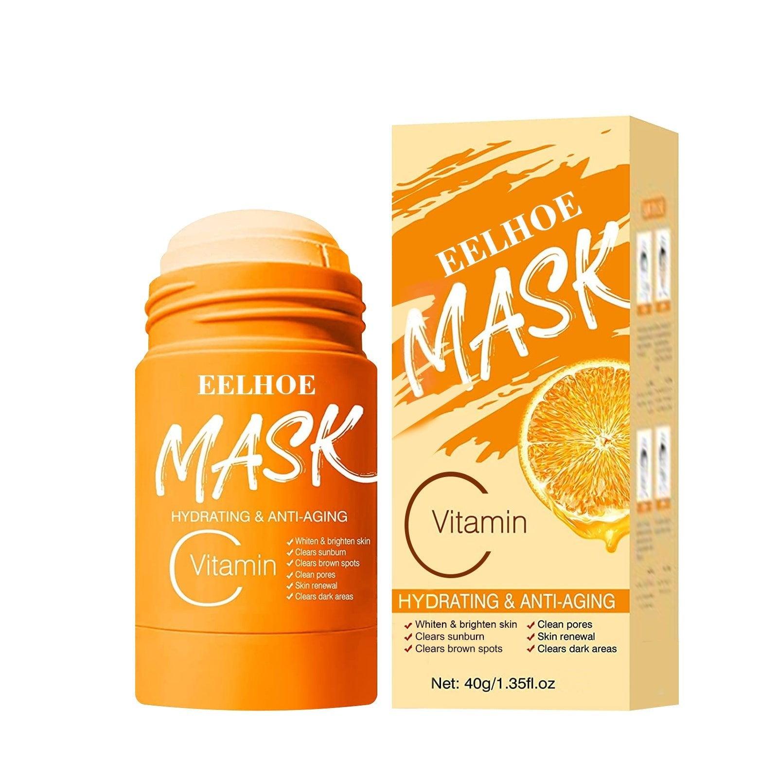 EELHOE Facial Mask Stick Cleansing Bamboo Charcoal & Vitamin K Pigmentation Corrector Anti Blackheads shrink pores Vitamin C solid mask