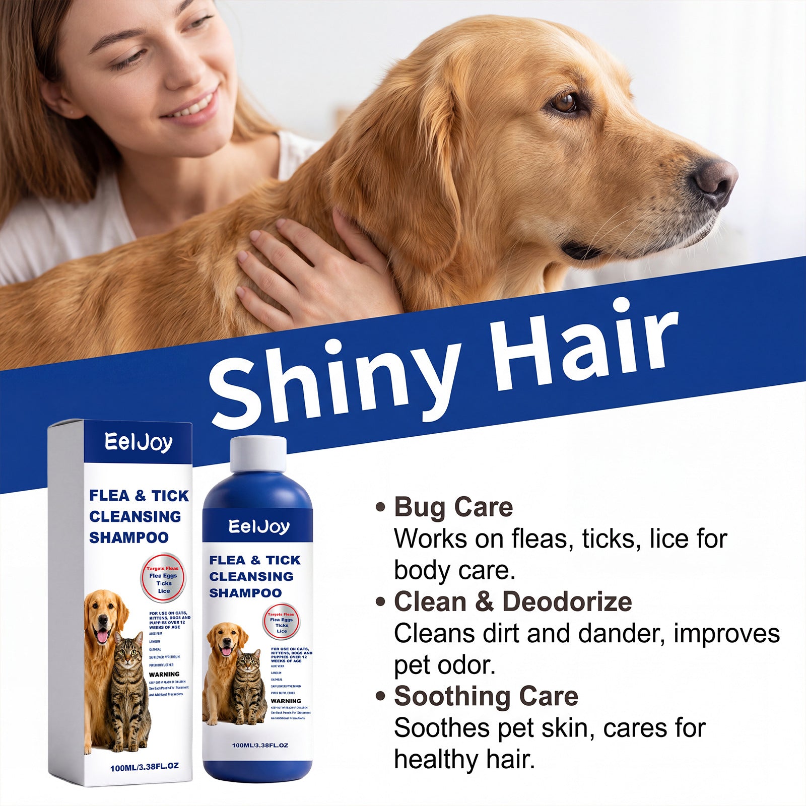 Pet Flea Tick Cleaning Shampoo EELHOE COSMETICS