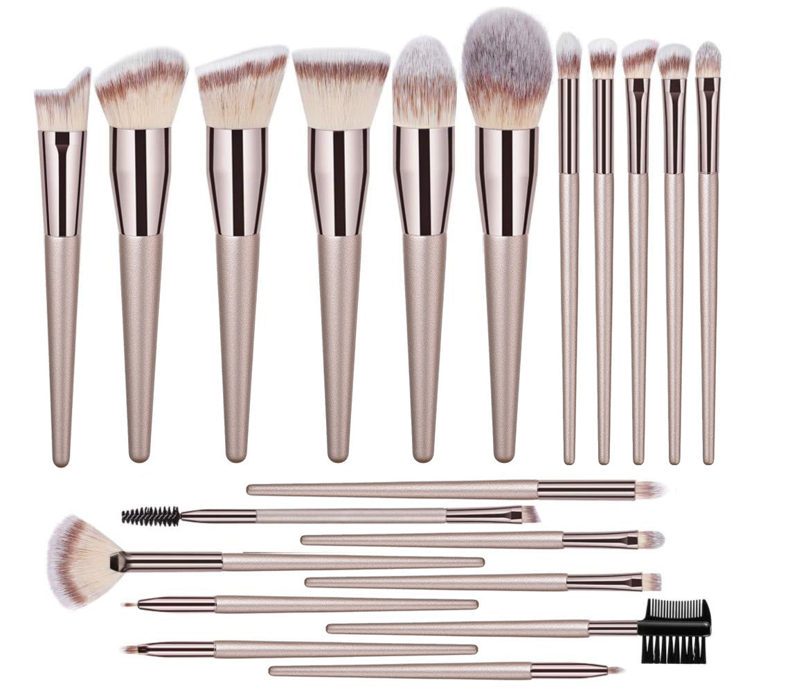 Best Cosmetics Brushes – Foundation & Eye Shadow Brush Set (22PCS) Champagne Gold 20pcs EELHOE COSMETICS