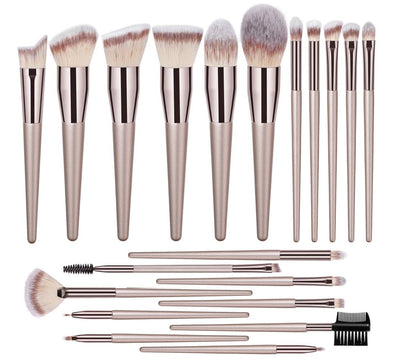 Best Cosmetics Brushes – Foundation & Eye Shadow Brush Set (22PCS) Champagne Gold 20pcs EELHOE COSMETICS