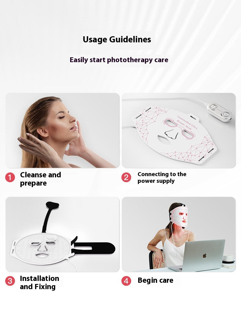 EELHOE LED Quadruple Red Light Facial Beauty Mask Instrument