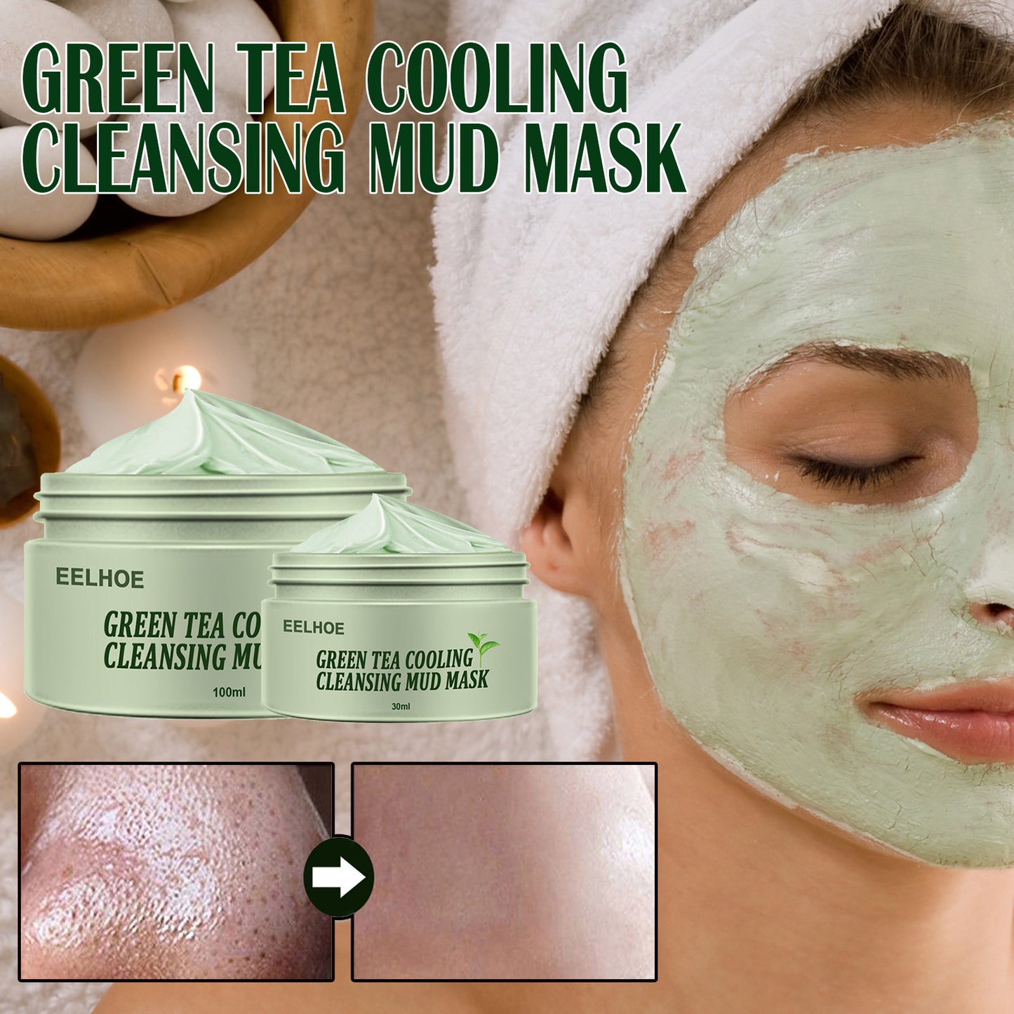 EELHOE Green Tea Cleansing Firming Ice Skin Cleansing Mask - EELHOE COSMETICS