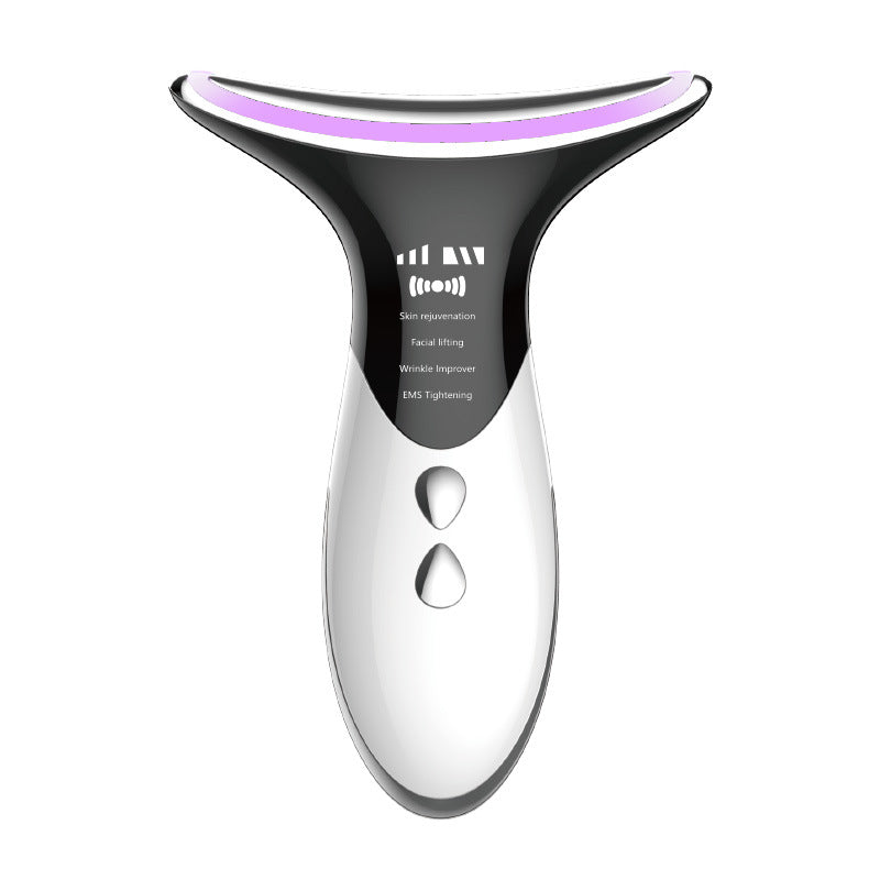EELHOE Neck Massager – Ultrasonic Color Light Skin Rejuvenation Device Elegant white Instrument. Manual. Data cable EELHOE COSMETICS