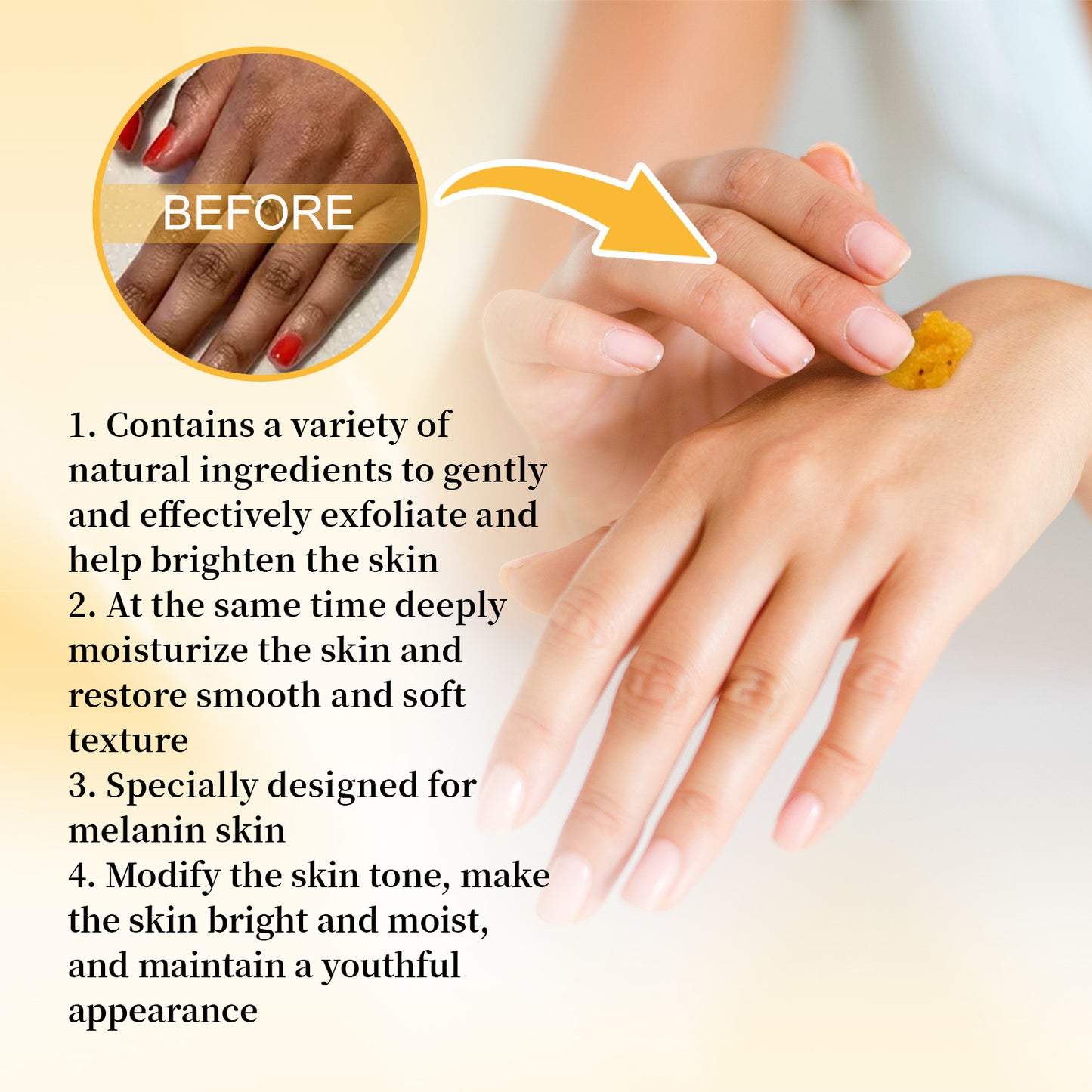 EELHOE Turmeric Body Scrub Cream Skin Cleaning Cutin EELHOE COSMETICS