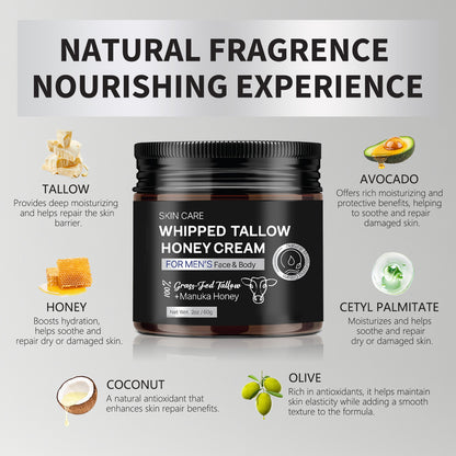 EELHOE Beef Tallow Honey & Avocado Facial Moisturizing Cream – Deep Hydration & Nourishment EELHOE COSMETICS