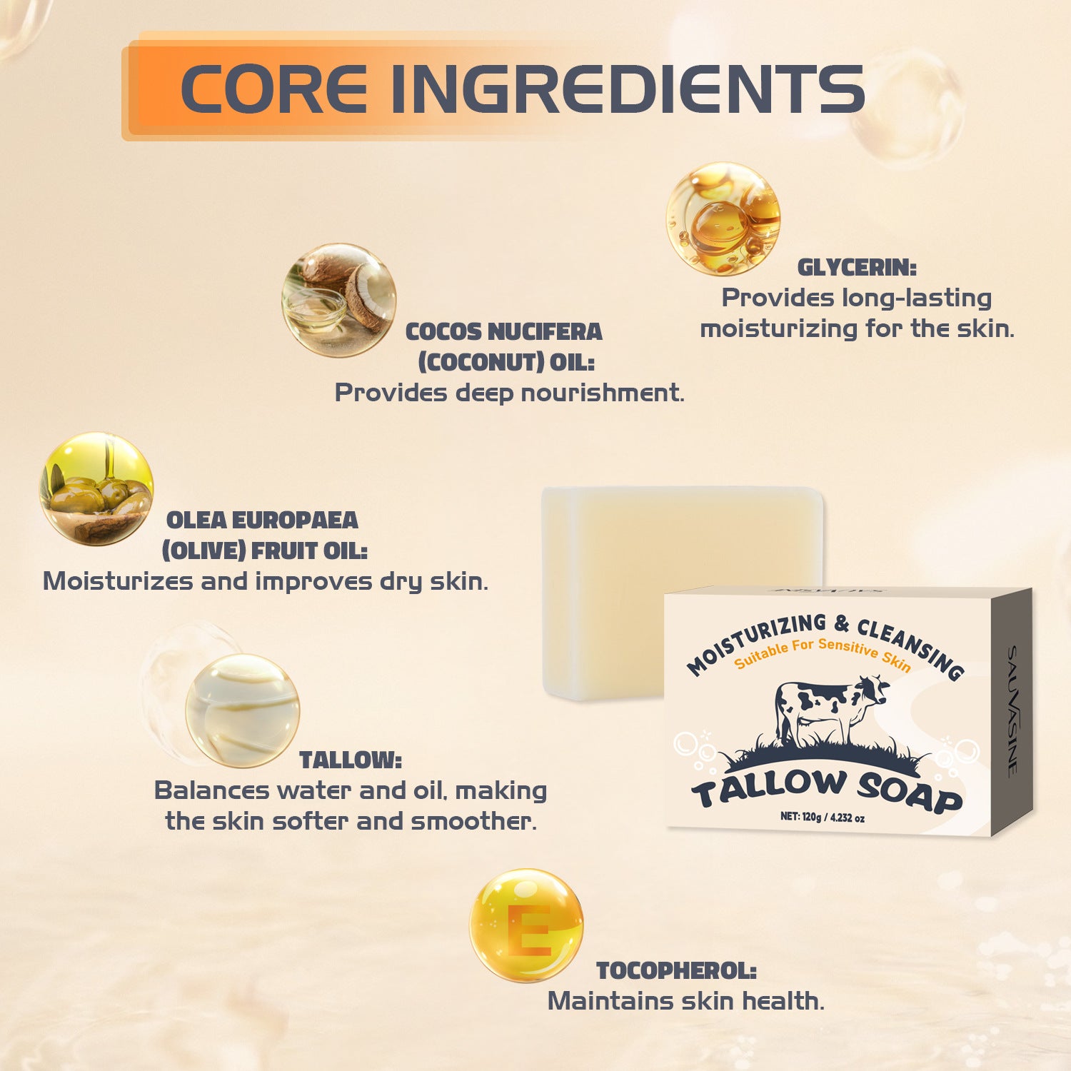 EELHOE Tallow Soap – Moisturizing & Brightening 120g EELHOE COSMETICS