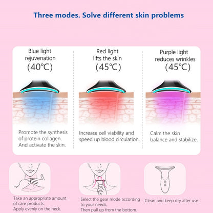EELHOE Neck Massager – Ultrasonic Color Light Skin Rejuvenation Device EELHOE COSMETICS