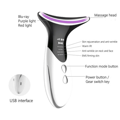 EELHOE Neck Massager – Ultrasonic Color Light Skin Rejuvenation Device EELHOE COSMETICS