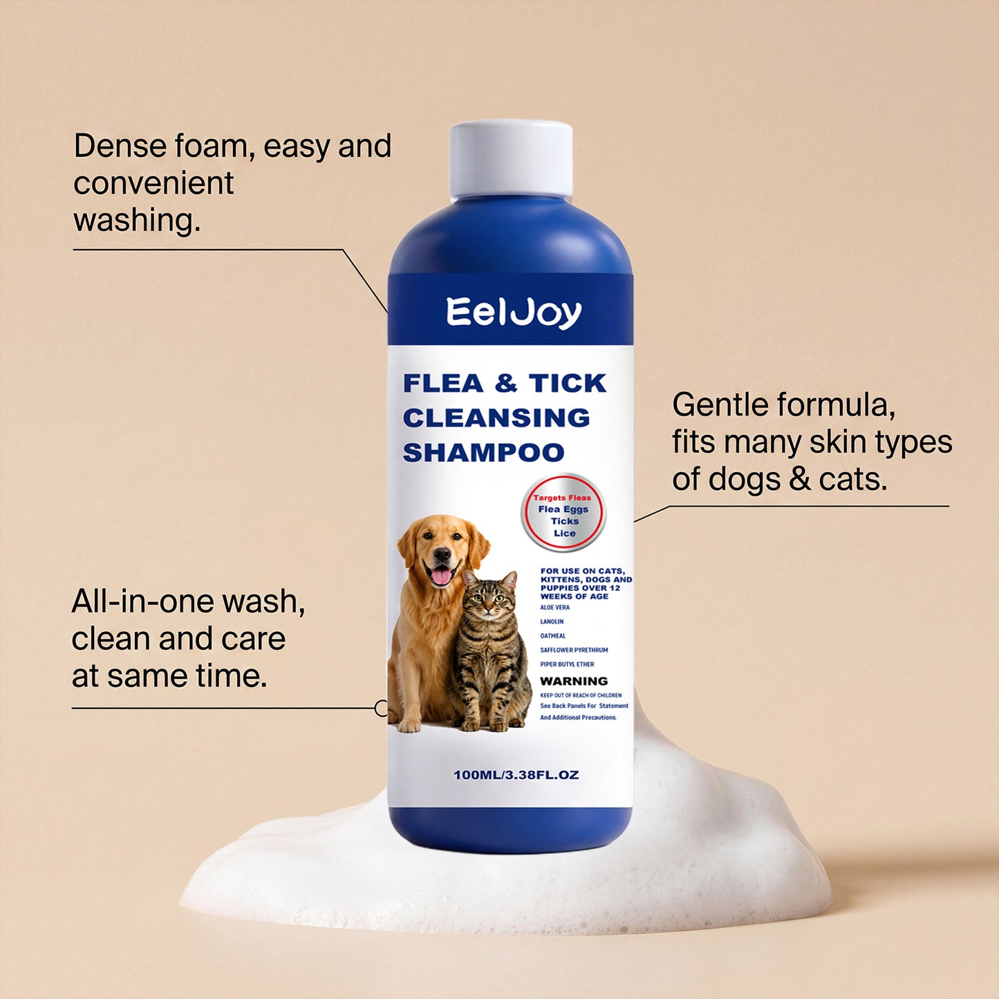 Pet Flea Tick Cleaning Shampoo EELHOE COSMETICS