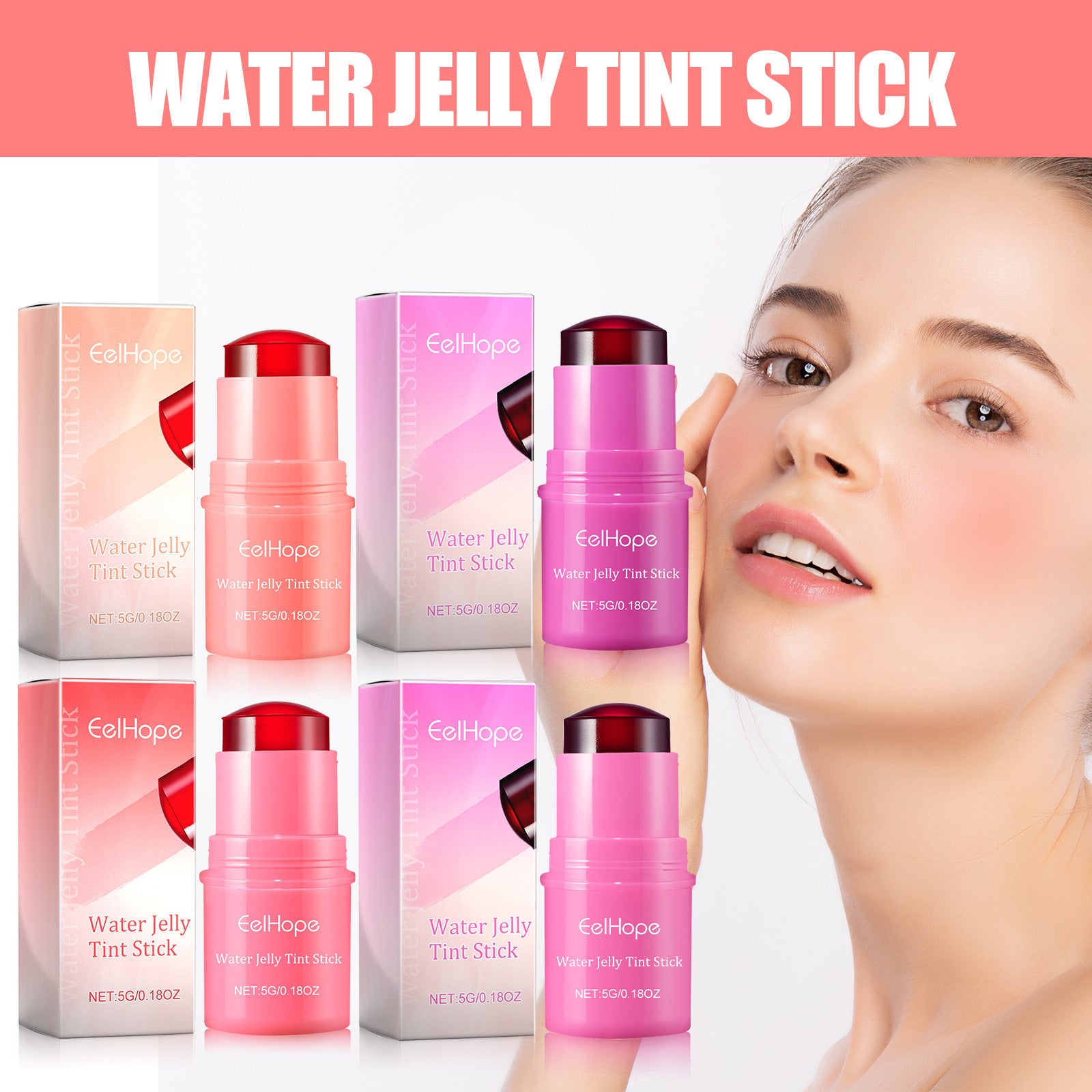 EELHOE Blush Water Jelly Lip Stick Gloss Stick