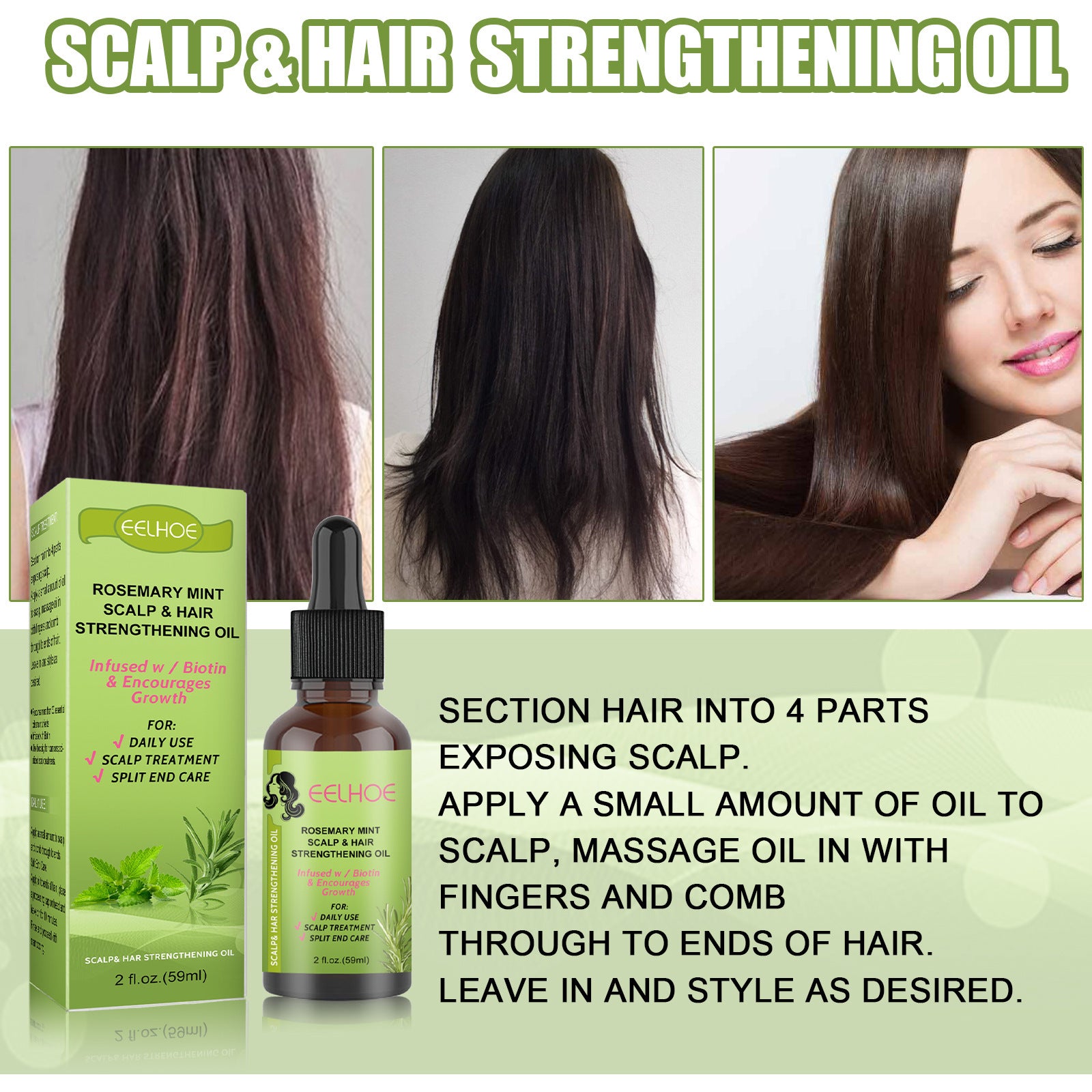 Eelhoe Rosemary Mint Hair Growth Fluid Scalp Massage